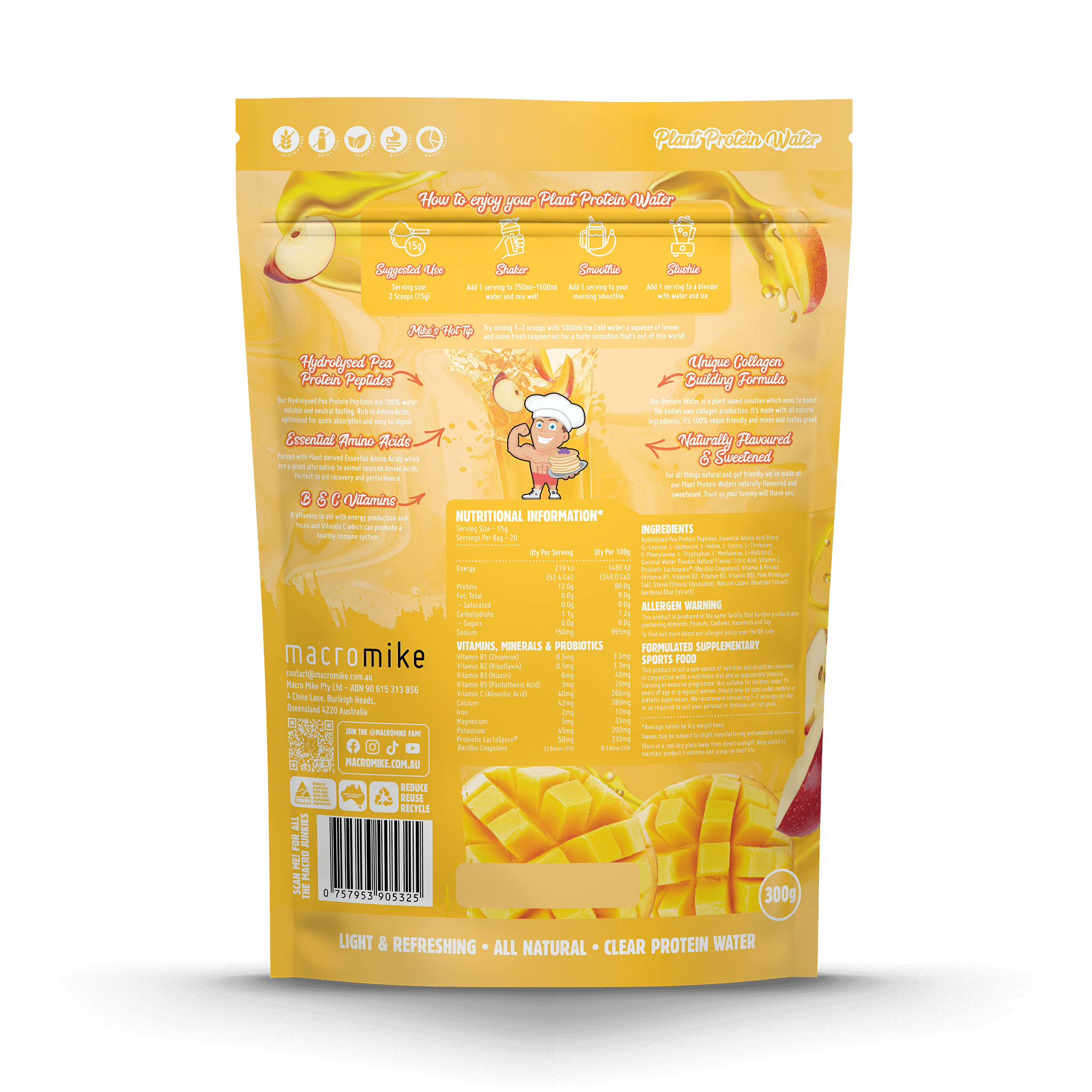 Apple and Mango Plant Protein Water (300g Bag)