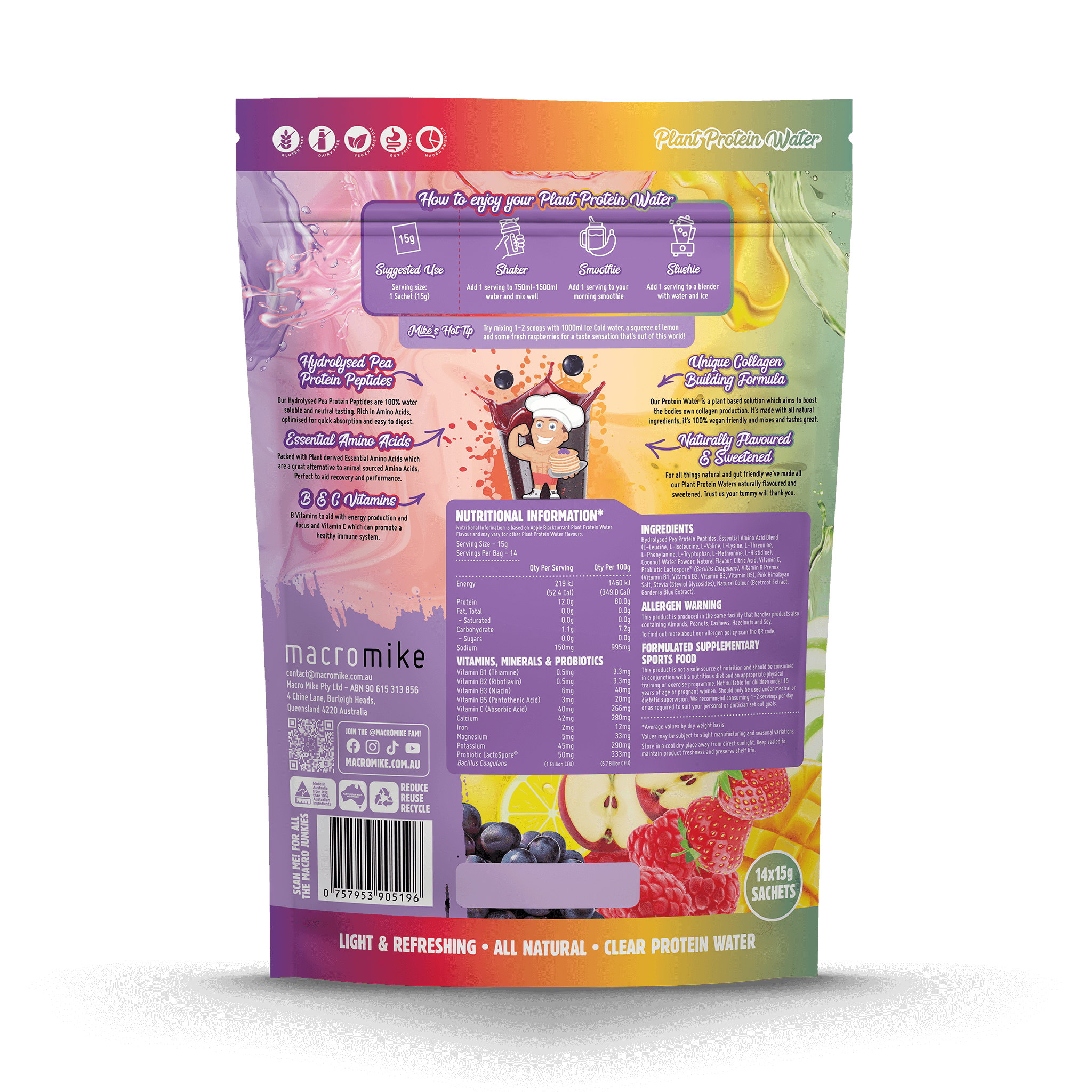 Plant Protein Water Sample Pack - 14 x 15g Sachets