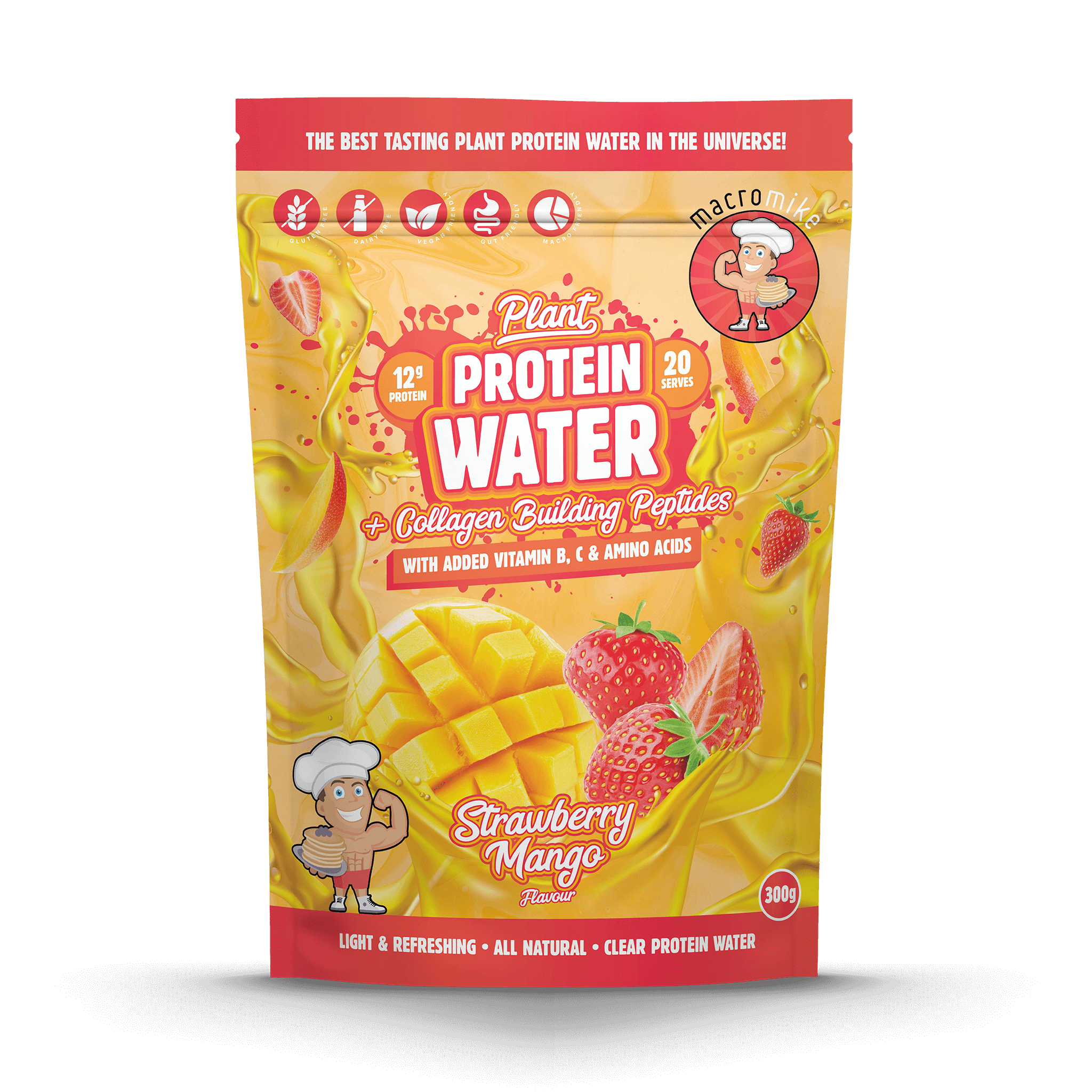 Strawberry Mango Plant Protein Water (300g Bag)