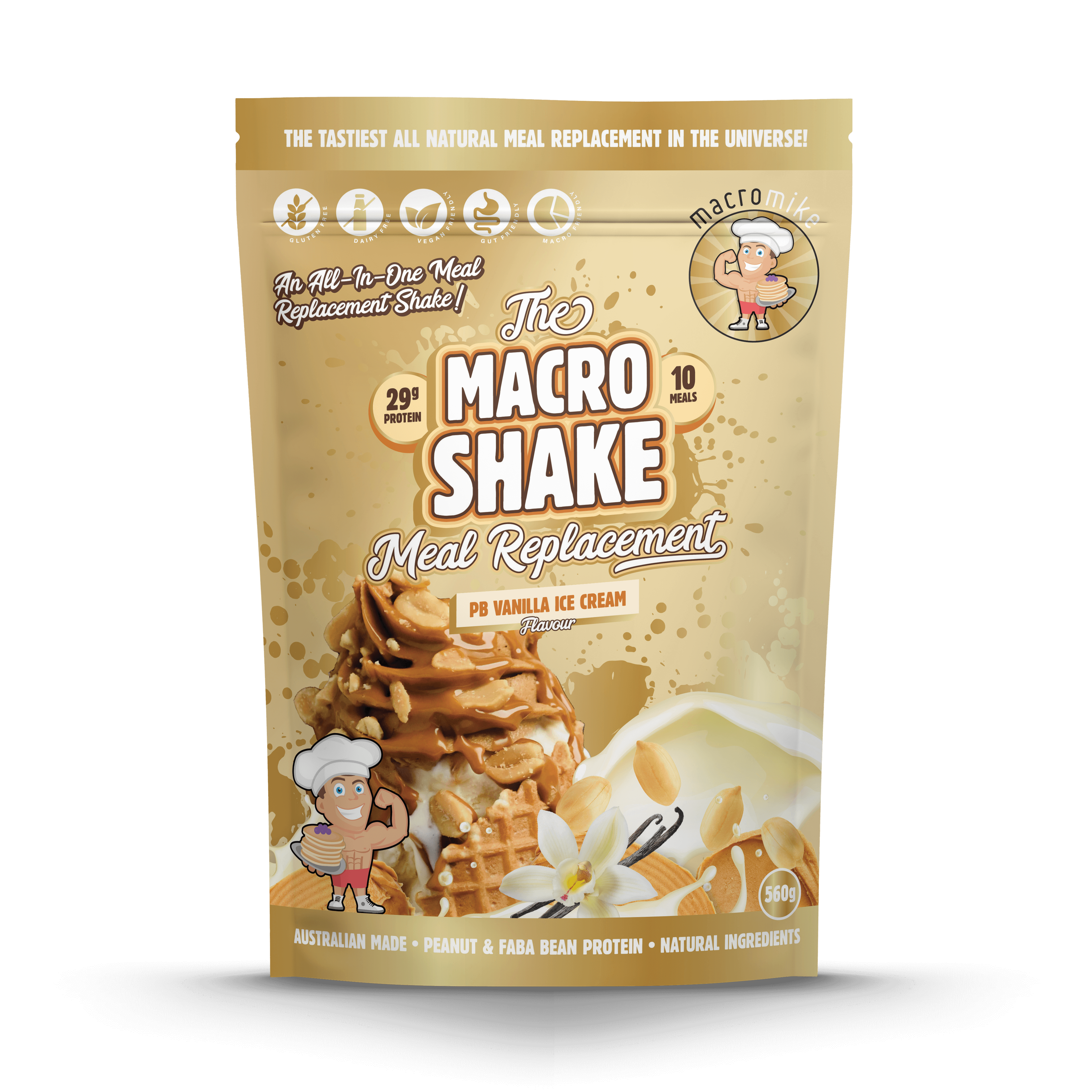 PB Vanilla Ice Cream Macro Shake Meal Replacement (560g Bag)