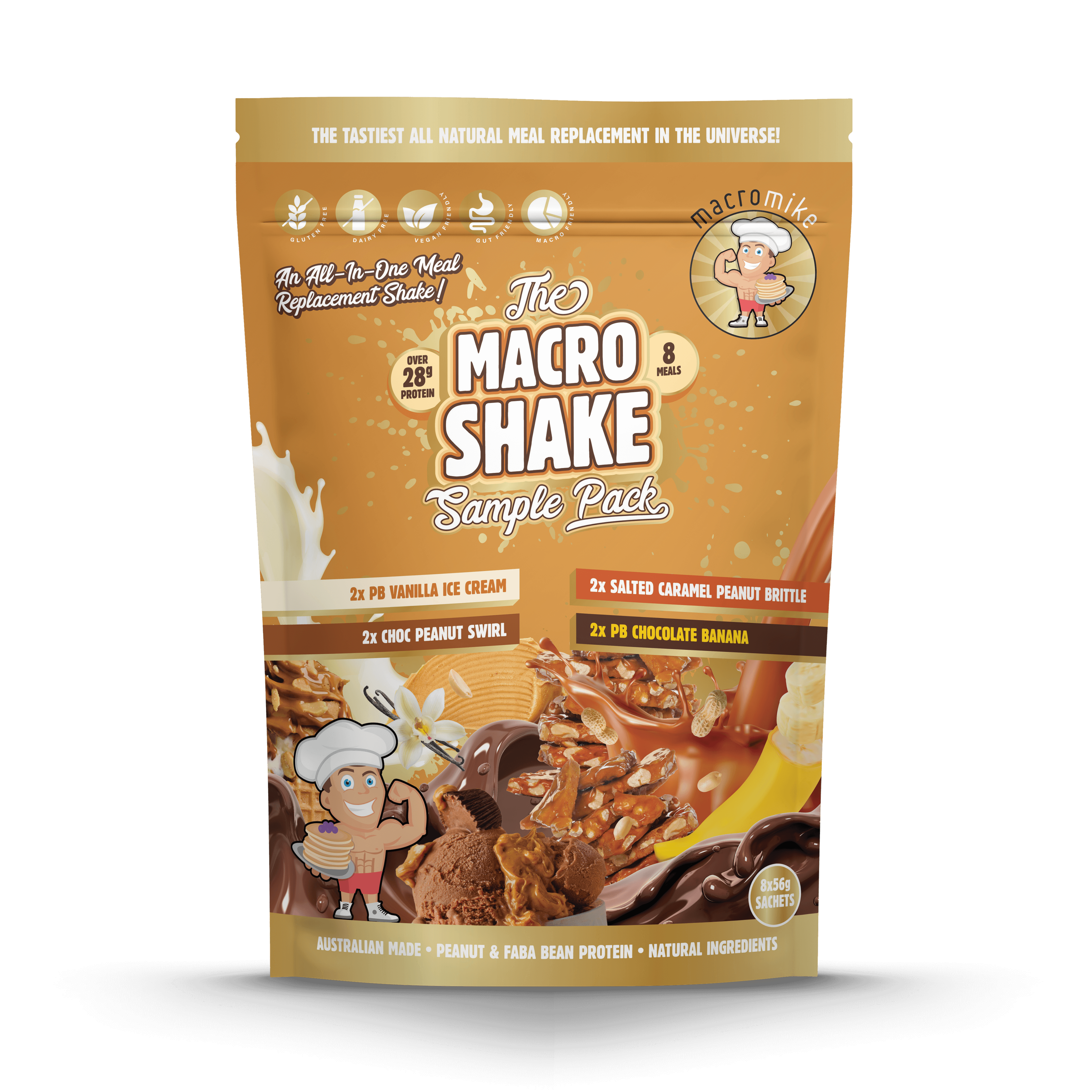 Macro Shake Meal Replacement Sample Pack - 8 x 56g Sachets