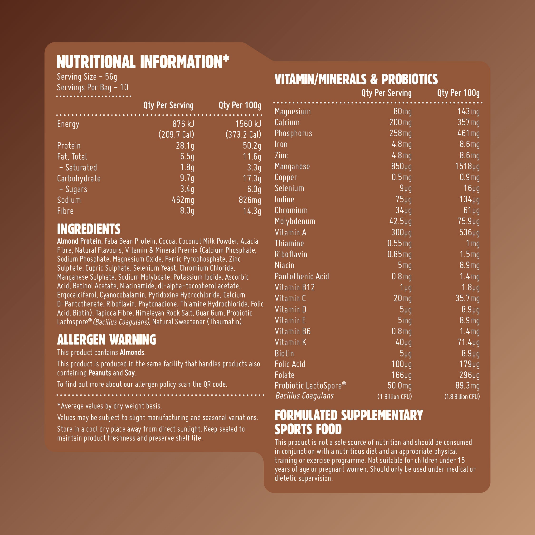 Rich Deluxe Choc Almond Macro Shake Meal Replacement (560g Bag)