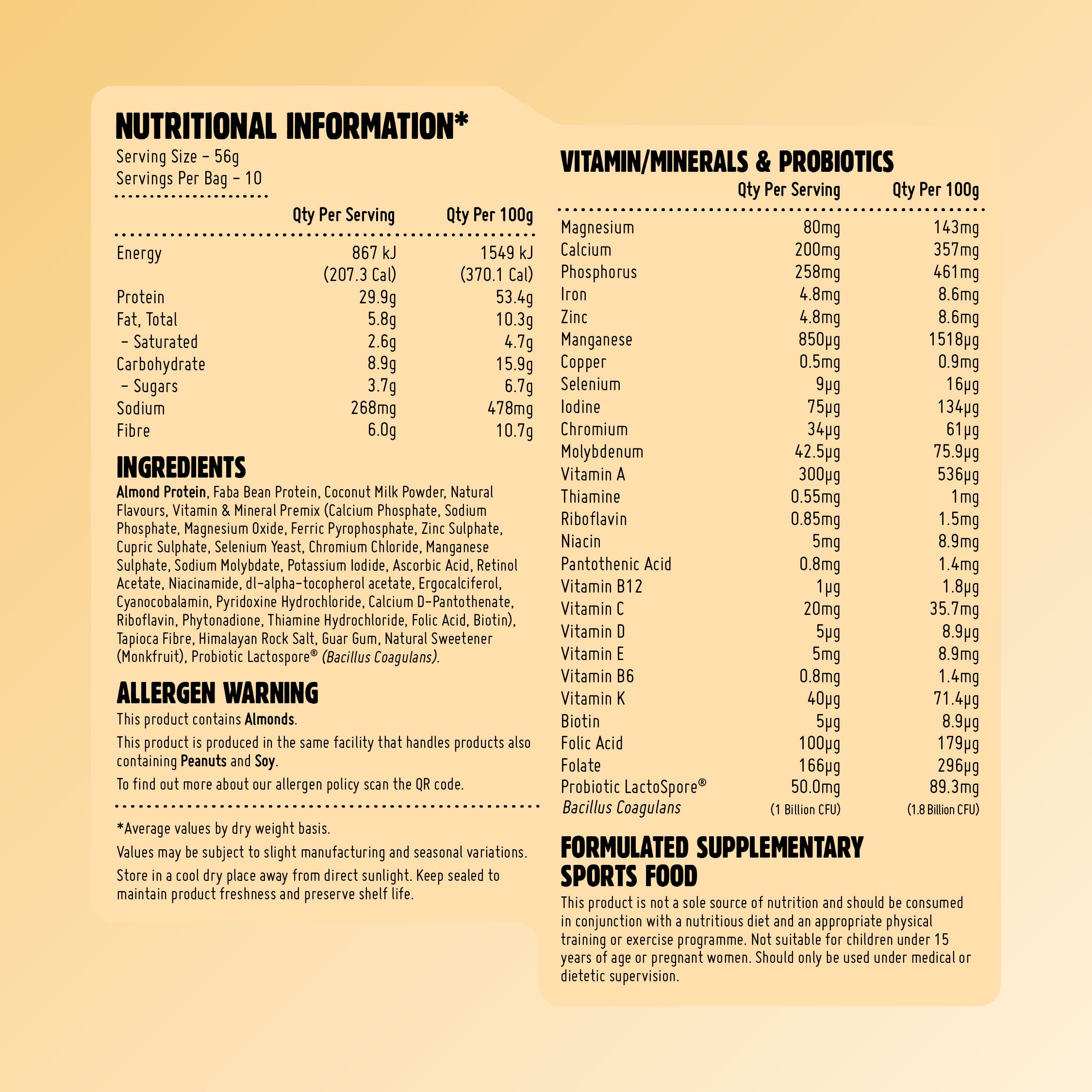 Vanilla Cake Batter Almond Macro Shake Meal Replacement (560g Bag)