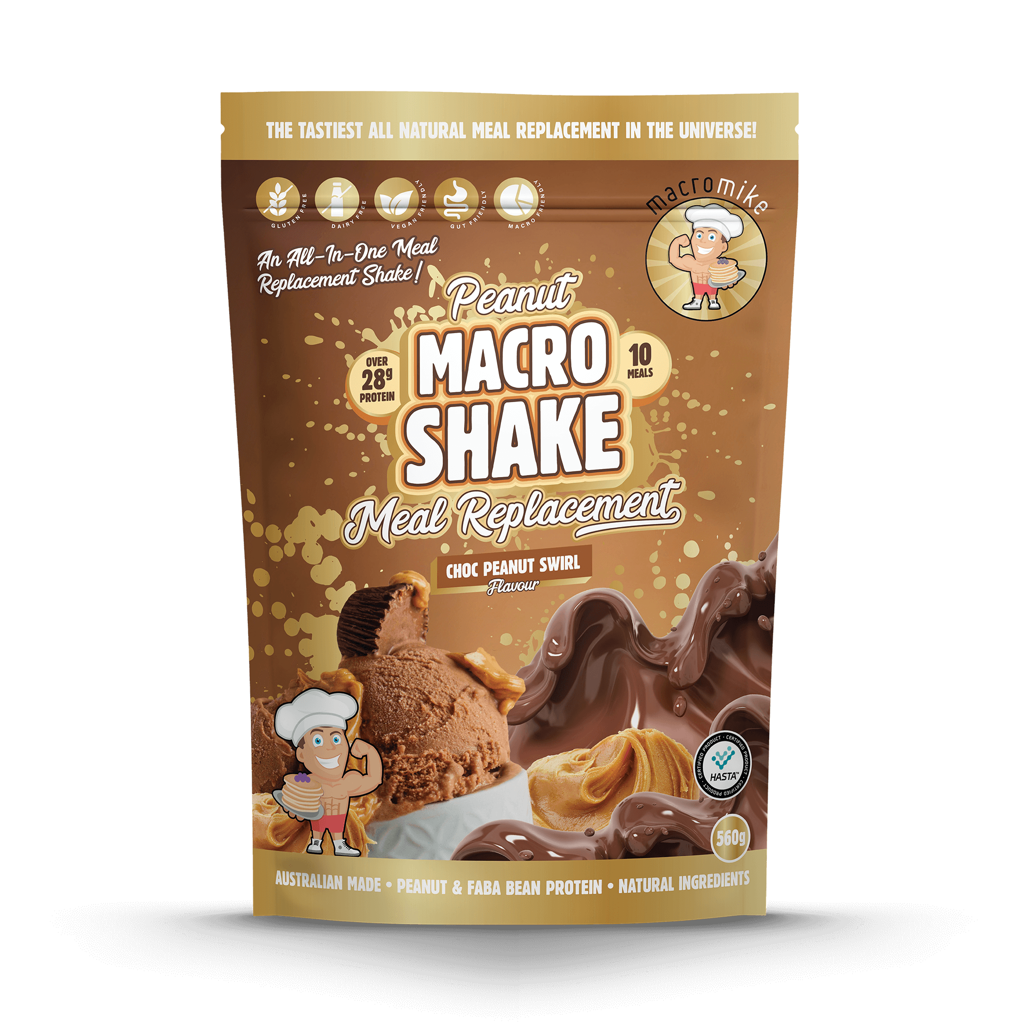 Choc Peanut Swirl Macro Shake Meal Replacement (560g Bag)