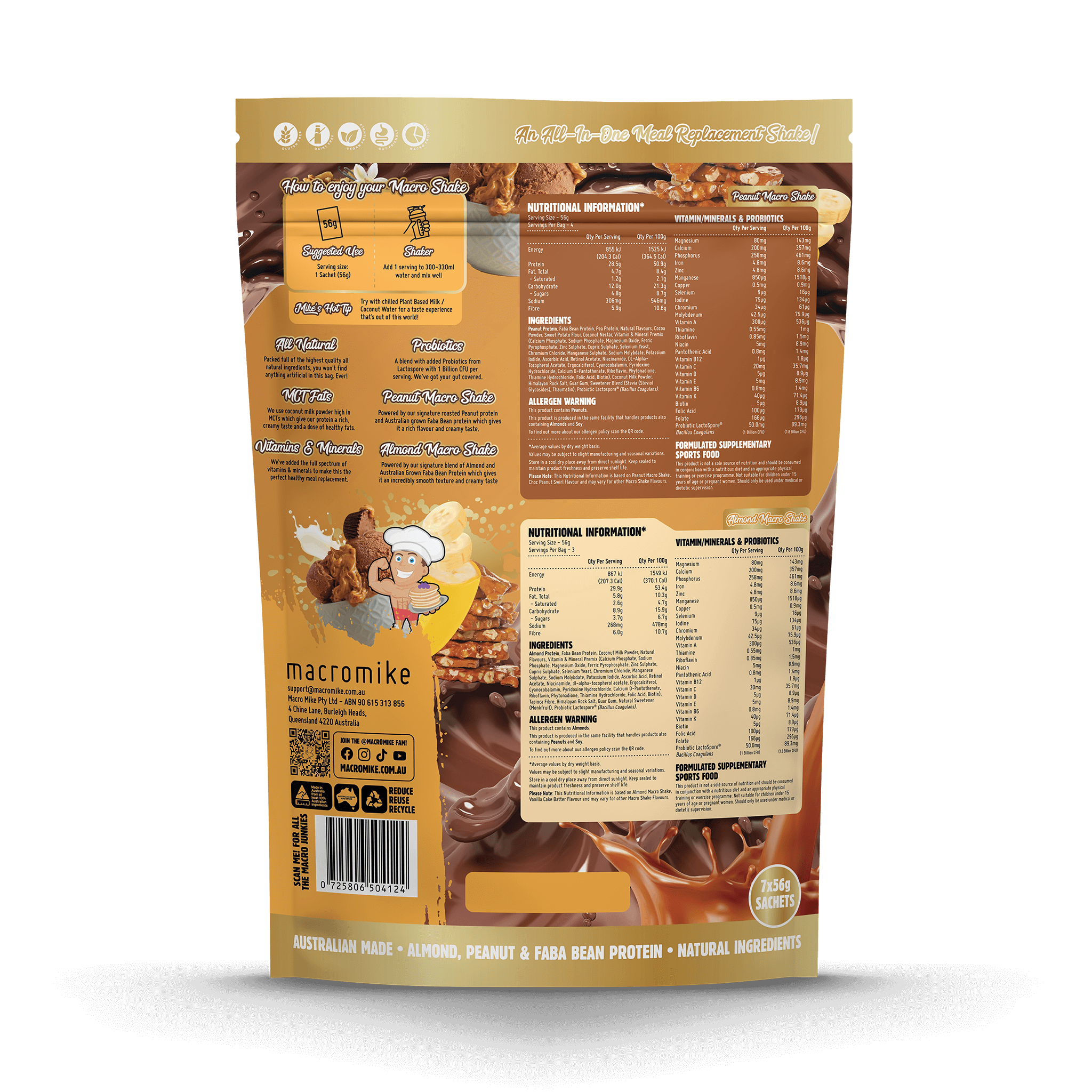 The Macro Shake Meal Replacement Sample Pack (7 x 56g Sachets)