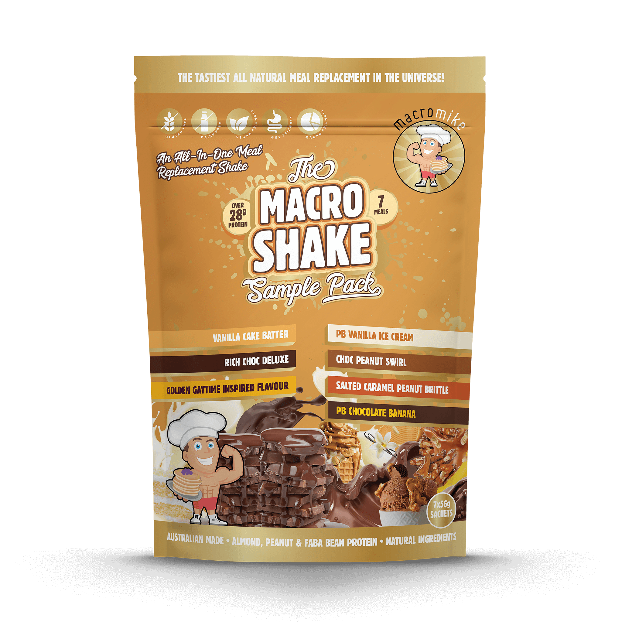 The Macro Shake Meal Replacement Sample Pack (7 x 56g Sachets)
