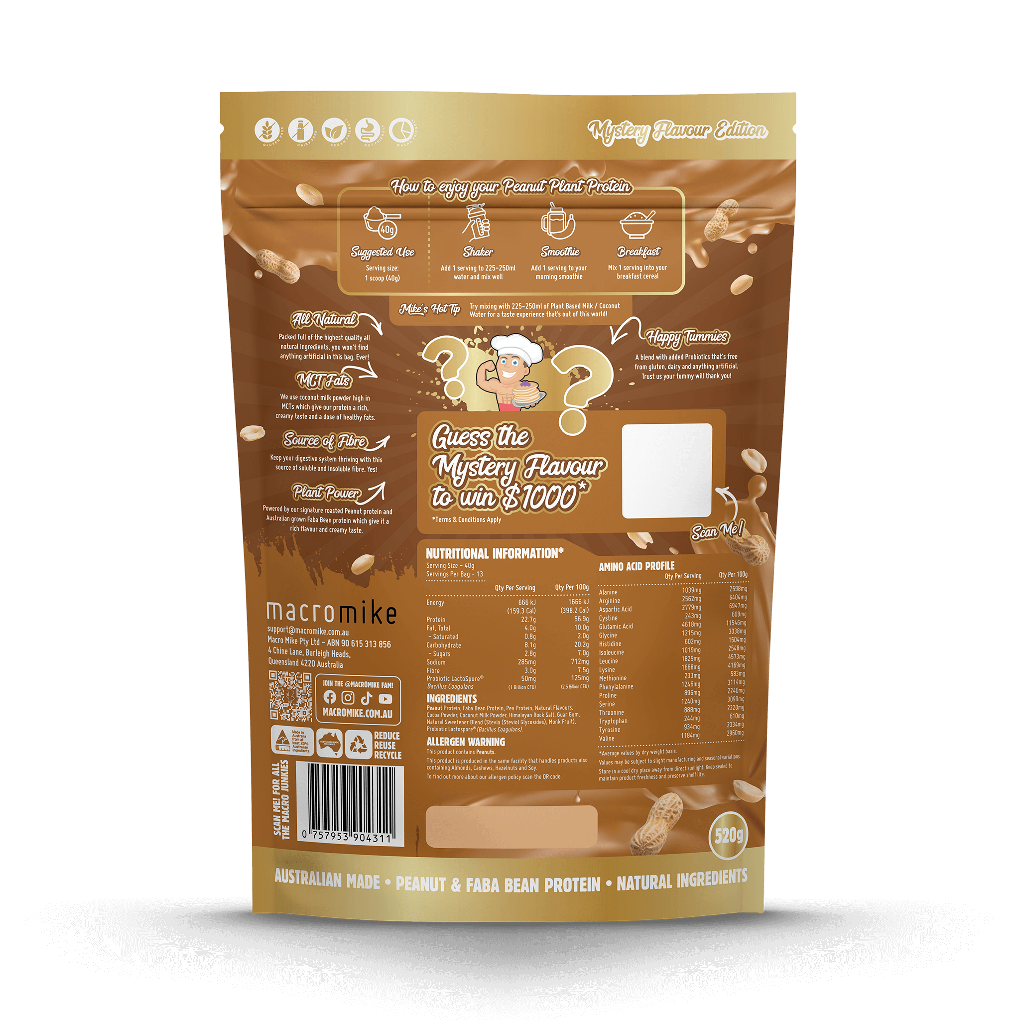 Choc Malt Peanut Butter Mystery Protein '25 (520g Bag)