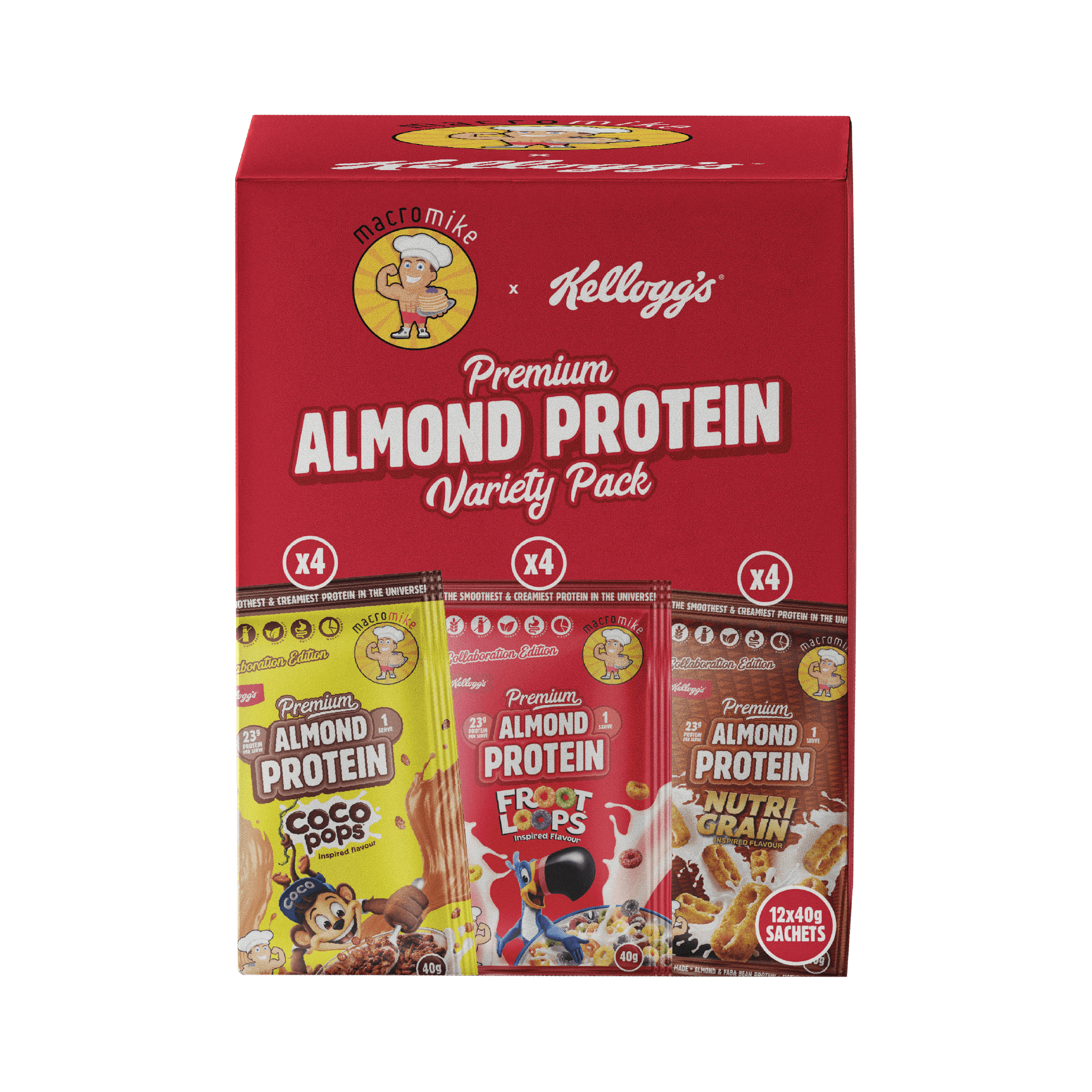 Macro Mike x Kellogg's Variety Sample Pack (12 x 40g Sachets)