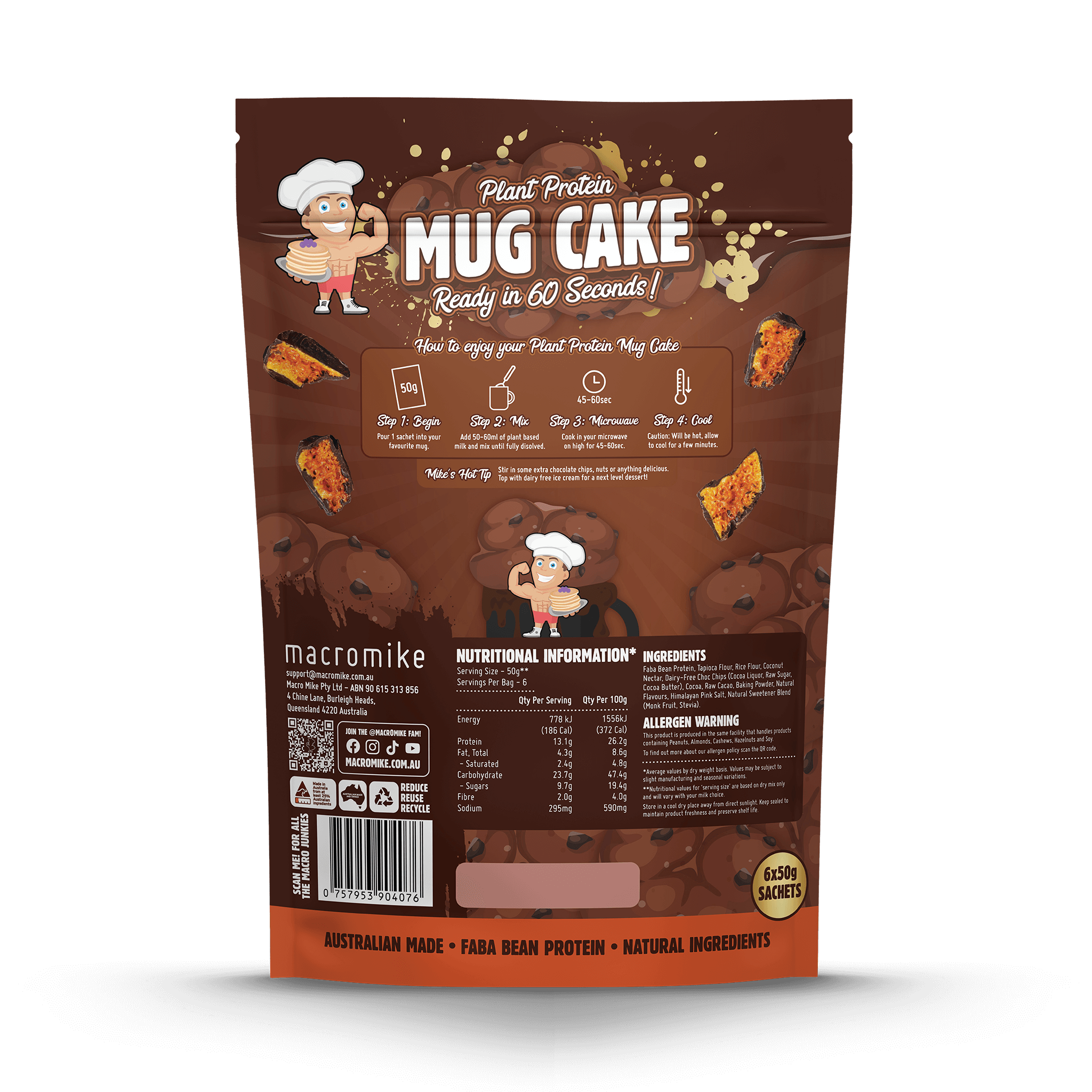 Caramelised Choc Honeycomb Mug Cake (6 x 50g Pack)