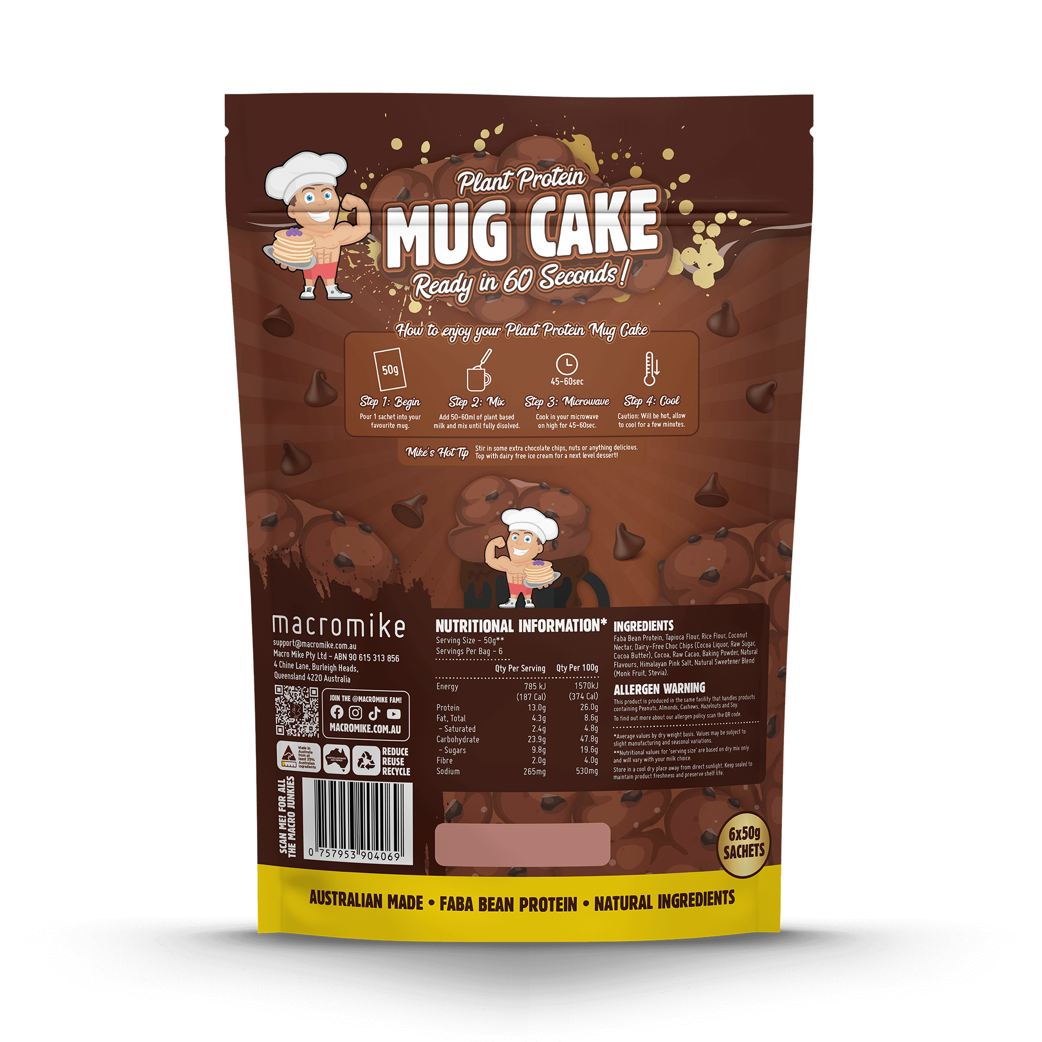 Double Chocolate Mug Cake (6 x 50g Pack)