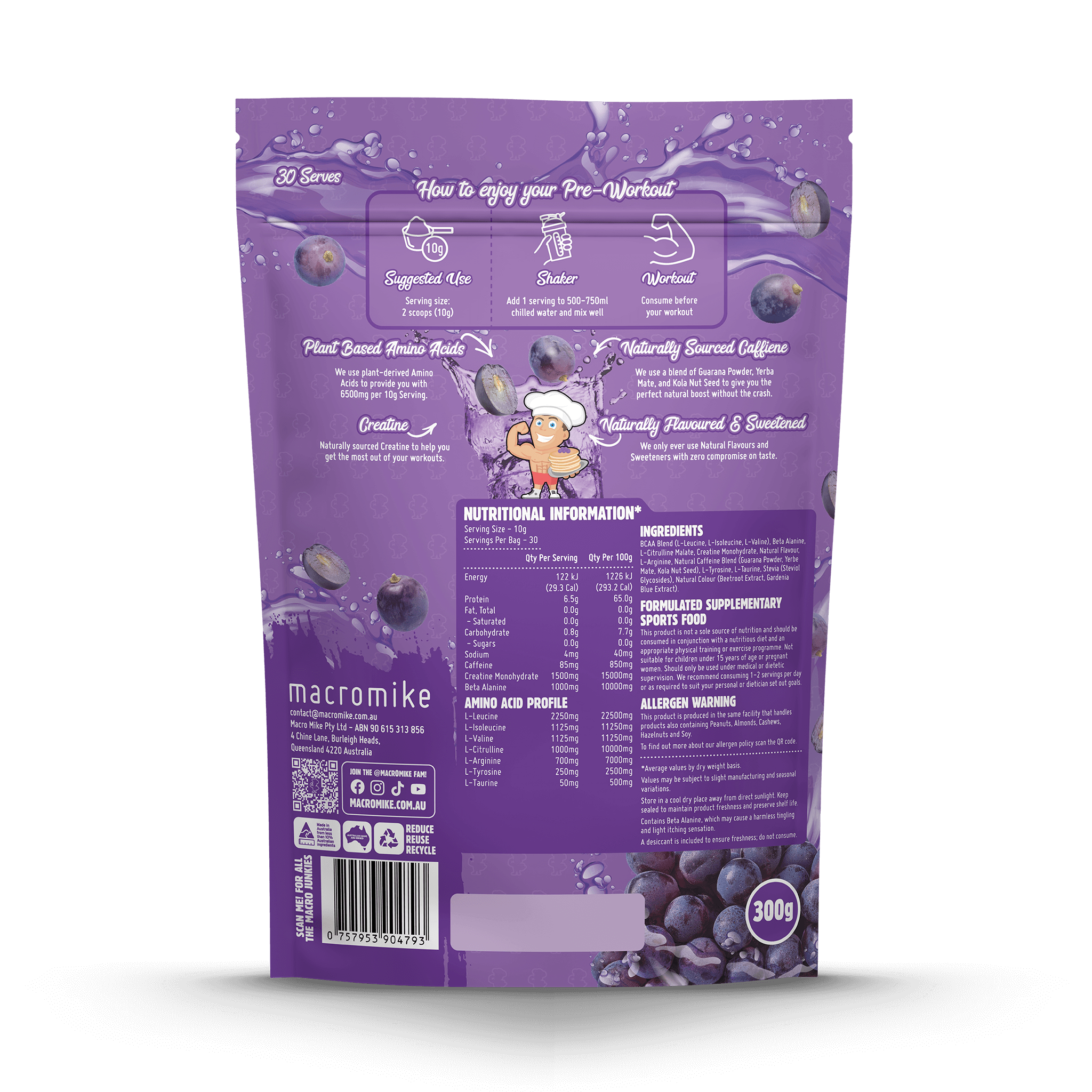 Juicy Grape Fizz Pre-Workout (300g Bag)