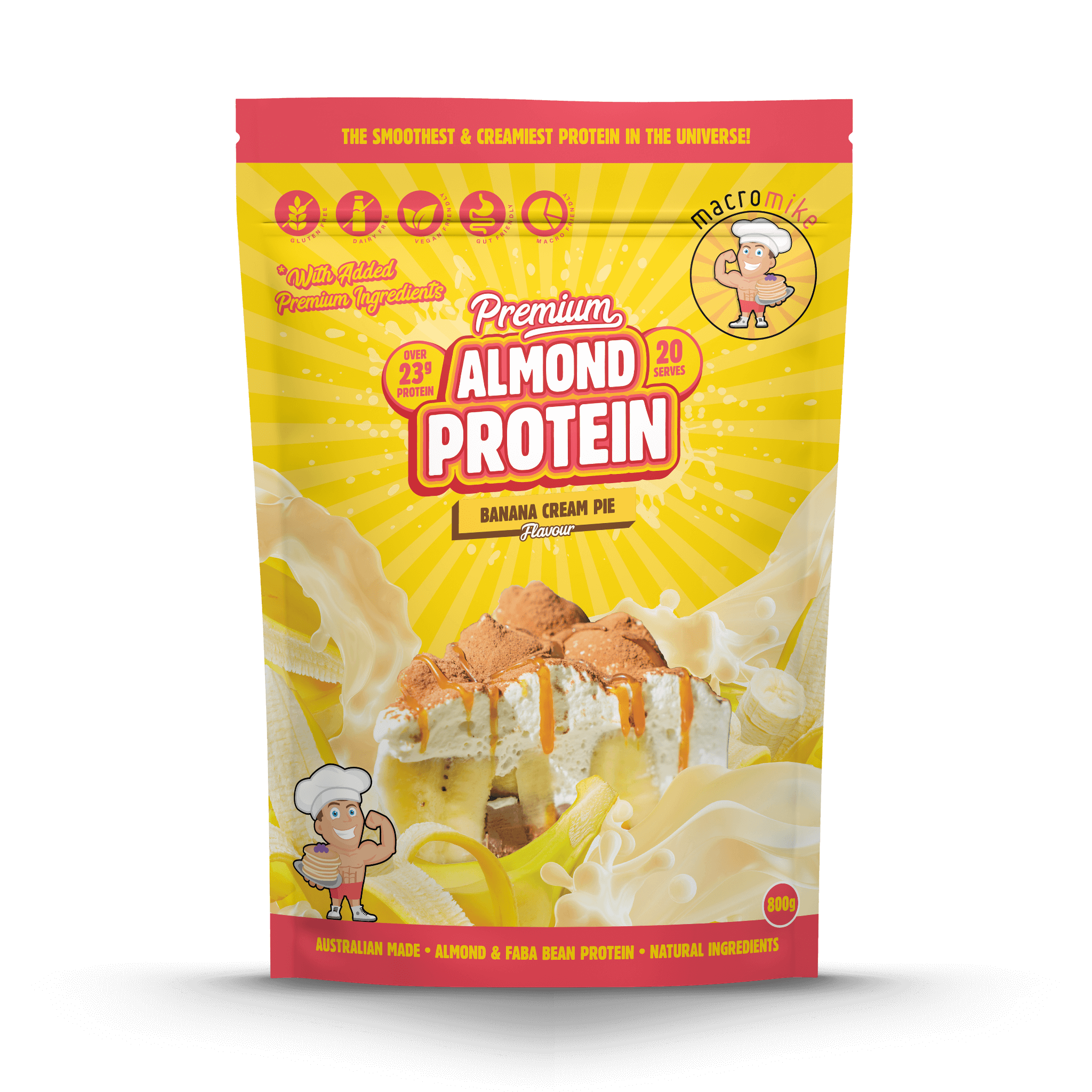 Banana Cream Pie Premium Almond Protein (800g Bag)