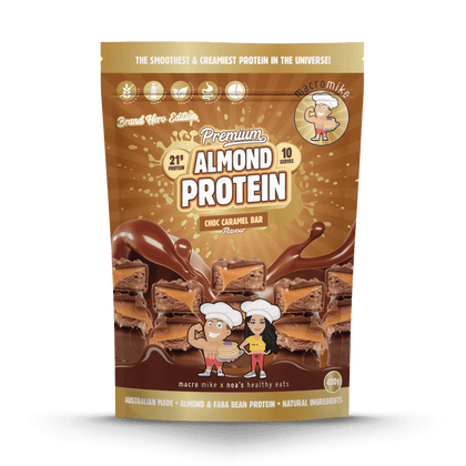Choc Caramel Bar Premium Almond Protein (400g Bag)