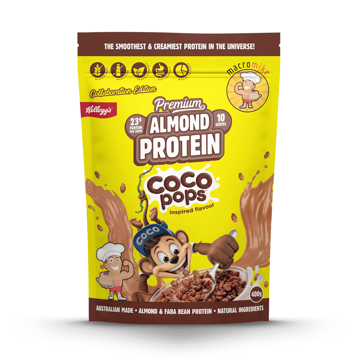 Macro Mike x Kellogg's Coco Pops Premium Almond Protein (400g Bag)