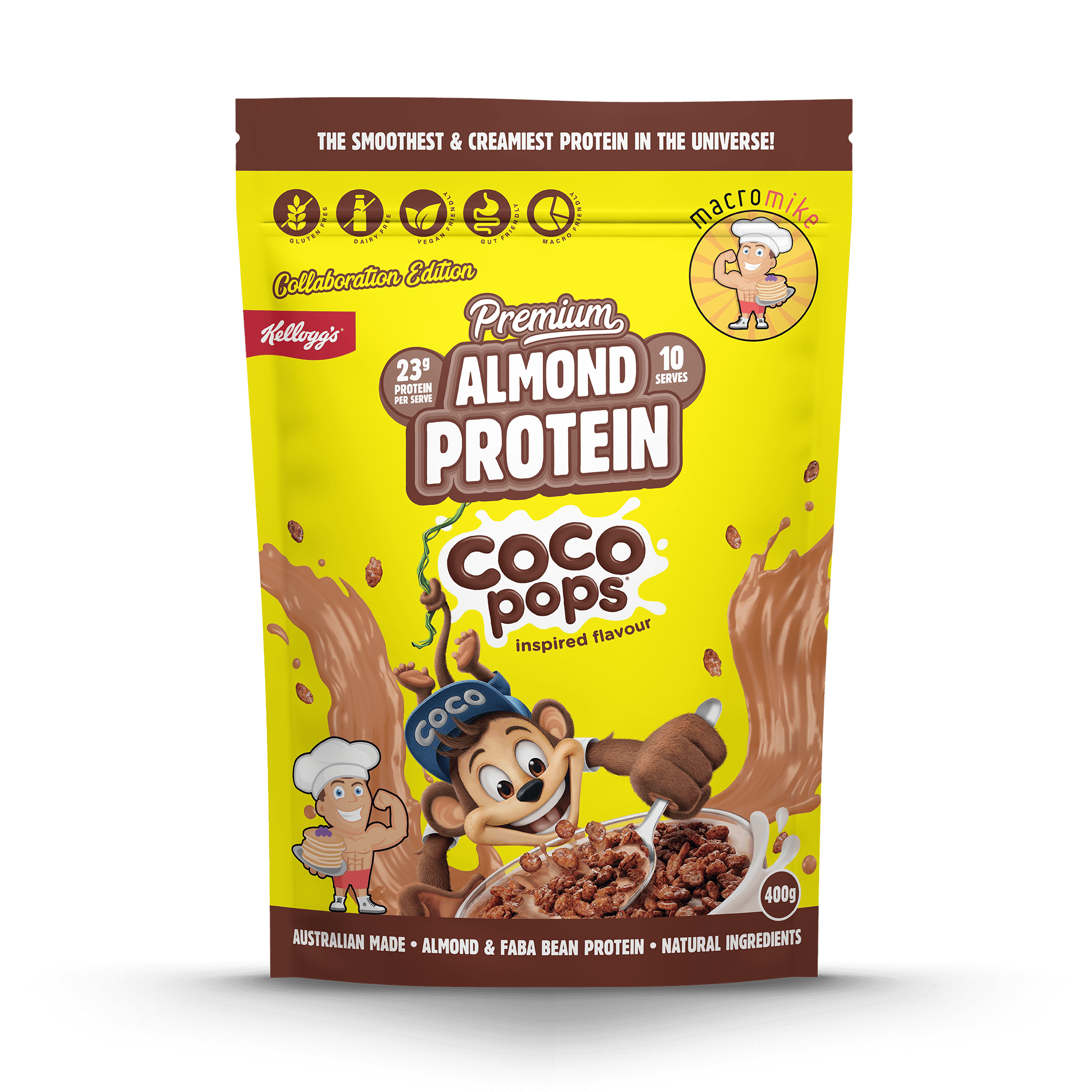 Macro Mike x Kellogg's Coco Pops Premium Almond Protein (400g Bag)