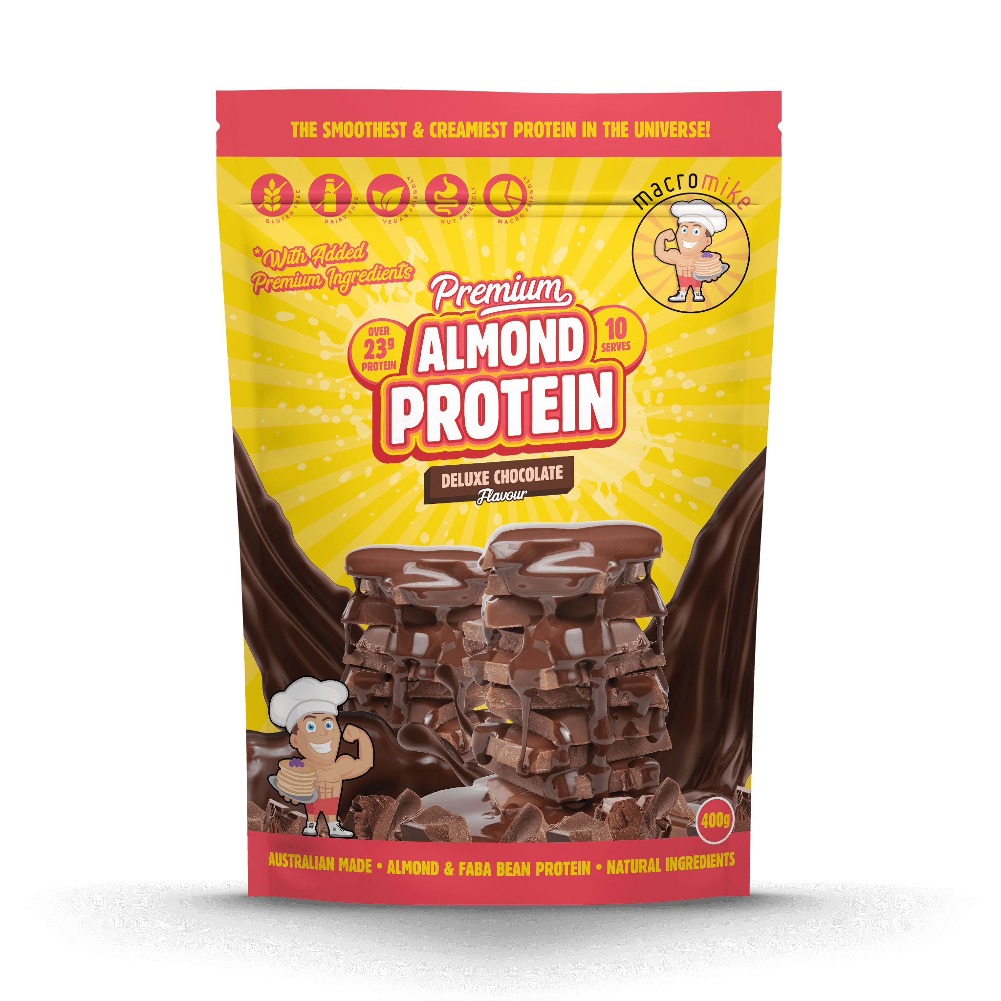 Deluxe Chocolate Premium Almond Protein (400g Bag)