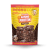 Front of a bag of Macro Mike Premium Almond Protein in Deluxe Chocolate flavour.