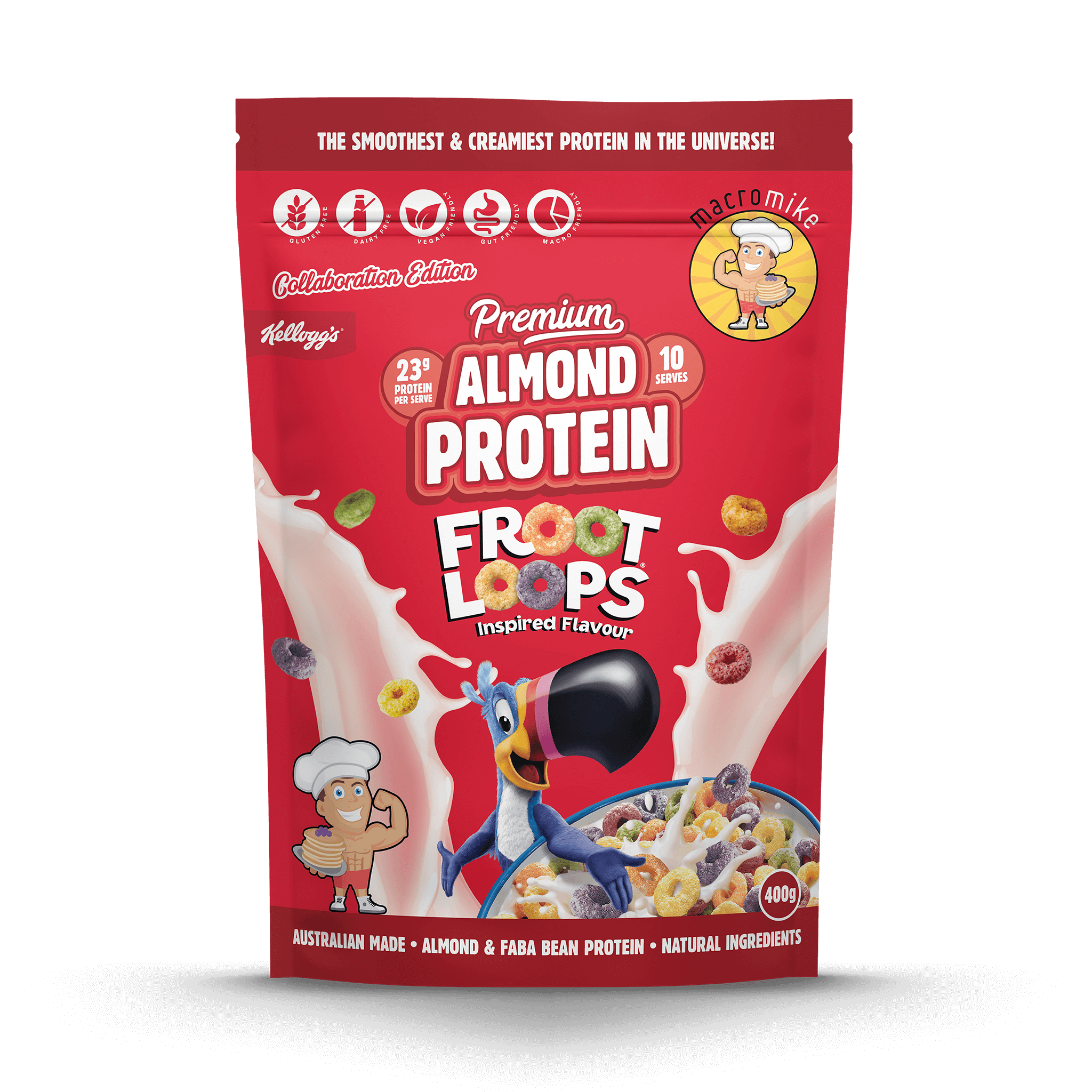 Macro Mike x Kellogg's Froot Loops Premium Almond Protein (400g Bag)