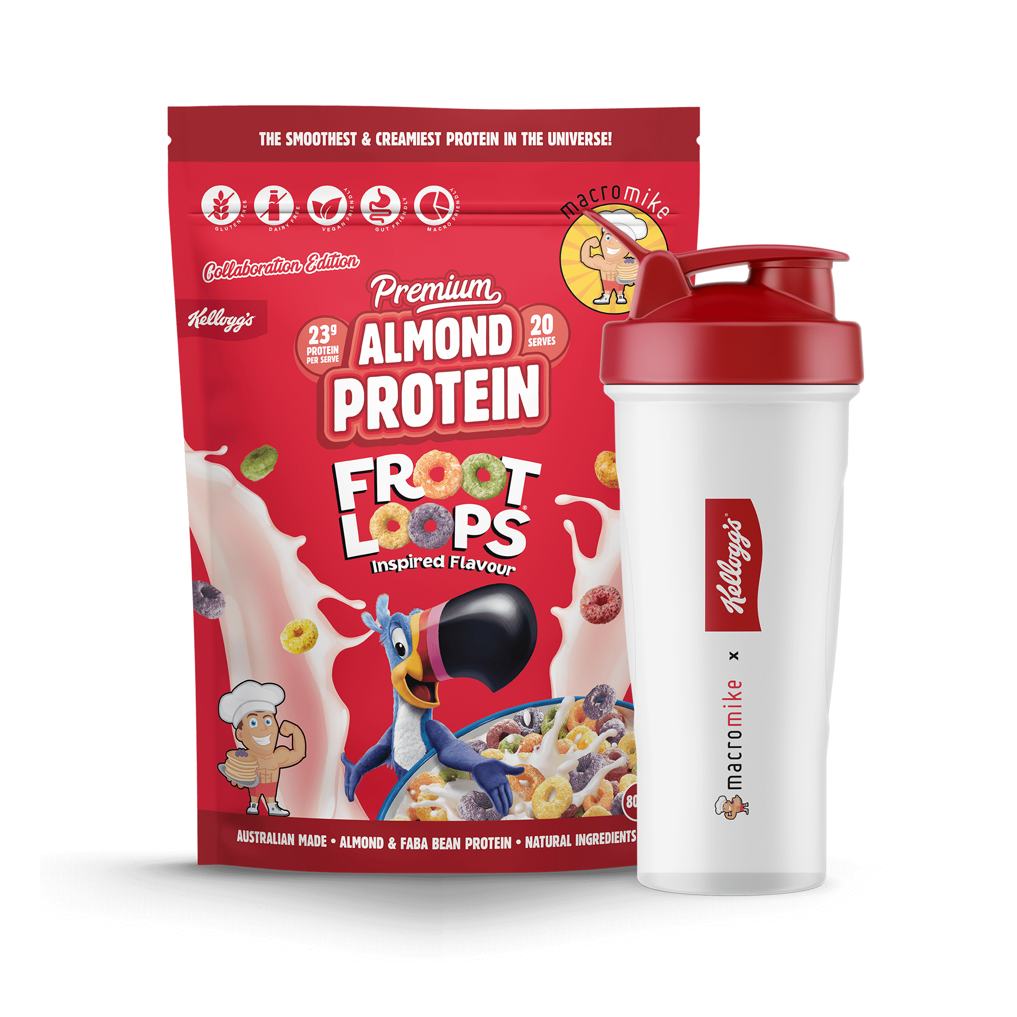 Macro Mike x Kellogg's Froot Loops Premium Almond Protein (800g Bag)