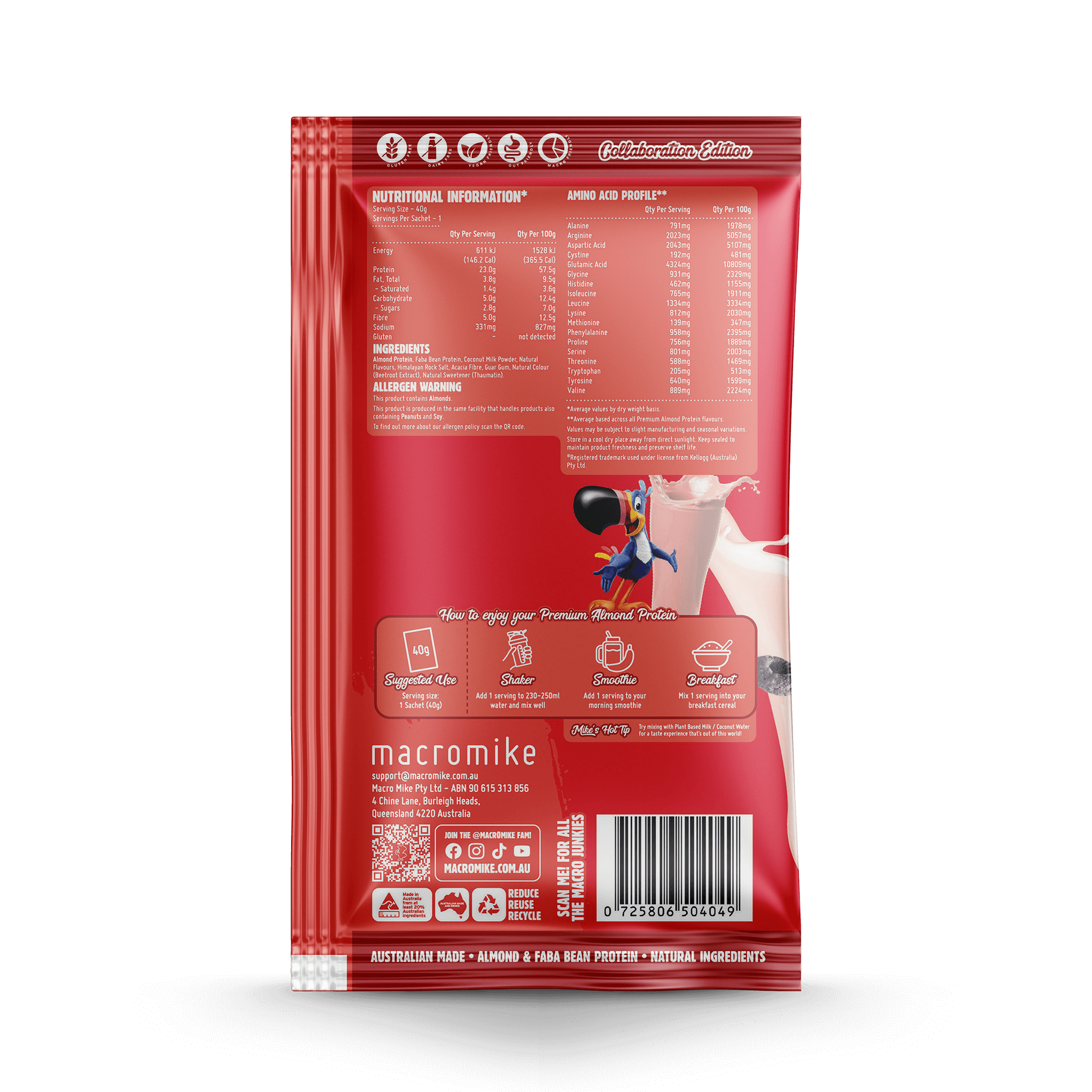 Macro Mike x Kellogg's Froot Loops Premium Almond Protein (40g Sachet)