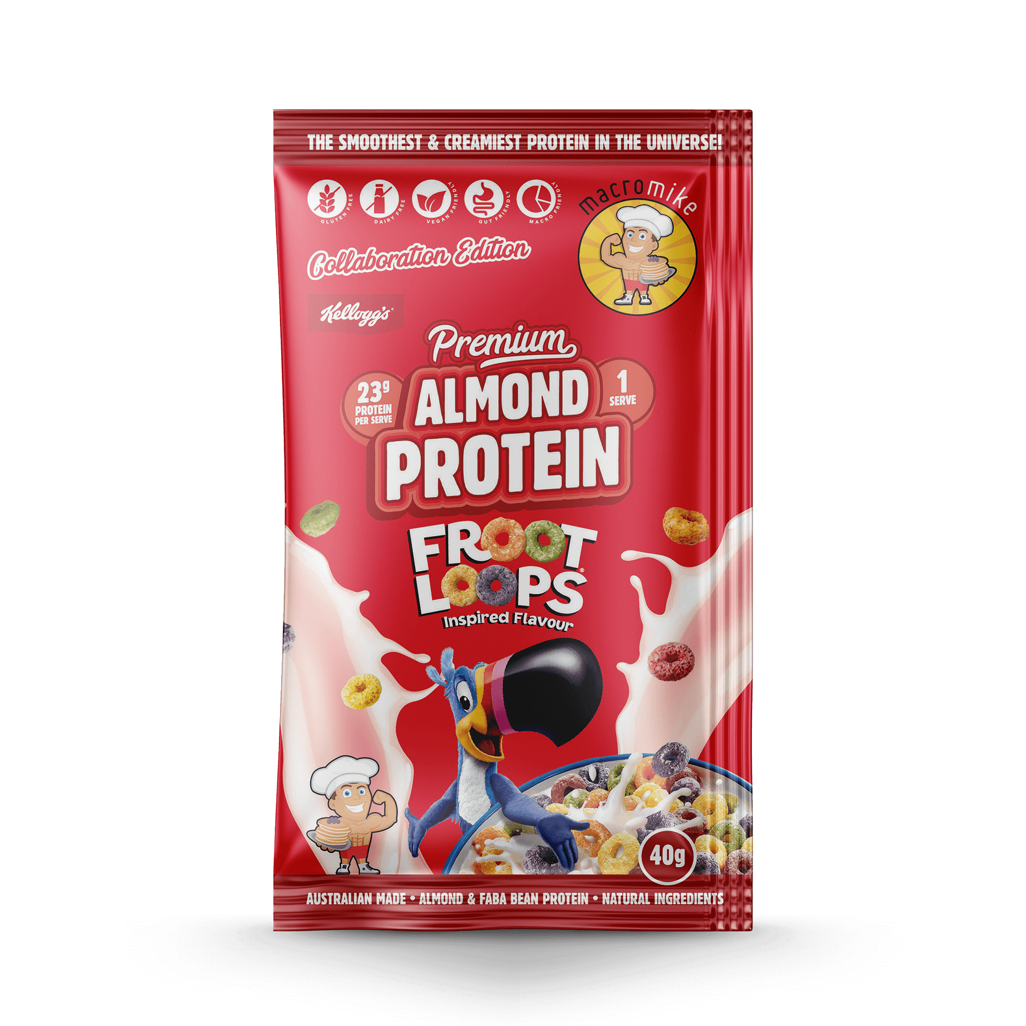 Macro Mike x Kellogg's Froot Loops Premium Almond Protein (40g Sachet)