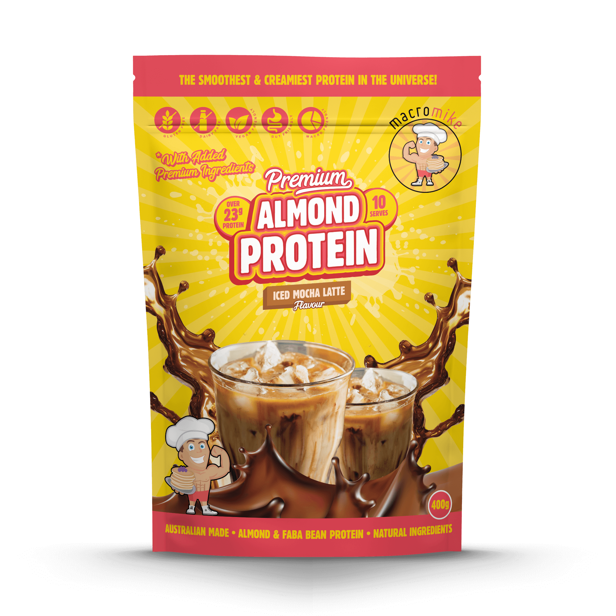 Iced Mocha Latte Premium Almond Protein (400g Bag)