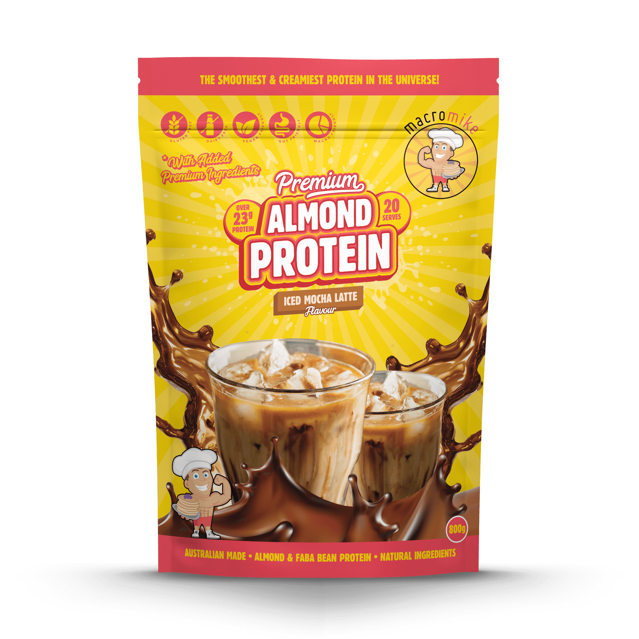 Iced Mocha Latte Premium Almond Protein (800g Bag)
