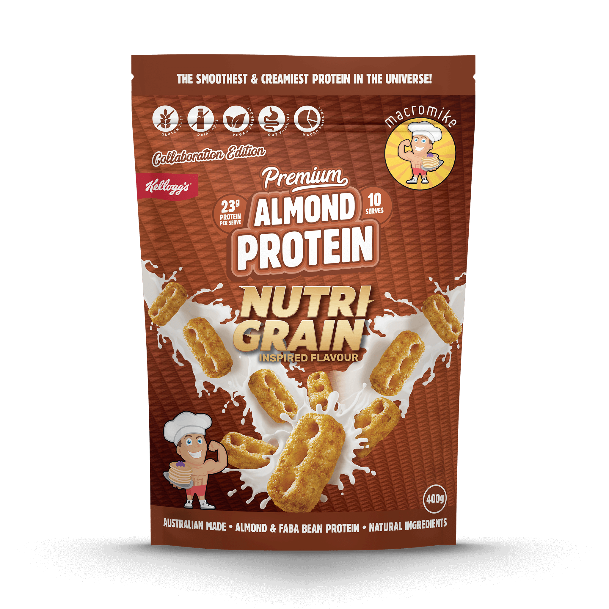 Macro Mike x Kellogg's Nutri-Grain Premium Almond Protein (400g Bag)