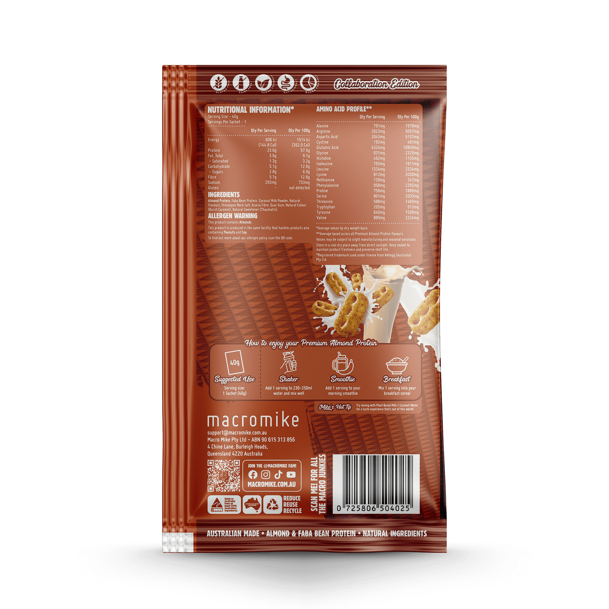 Macro Mike x Kellogg's Nutri-Grain Premium Almond Protein (40g Sachet)