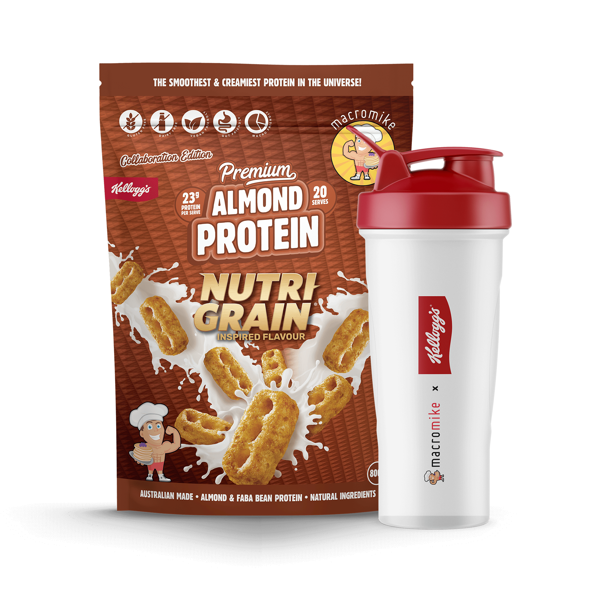 Macro Mike x Kellogg's Nutri-Grain Premium Almond Protein (800g Bag)