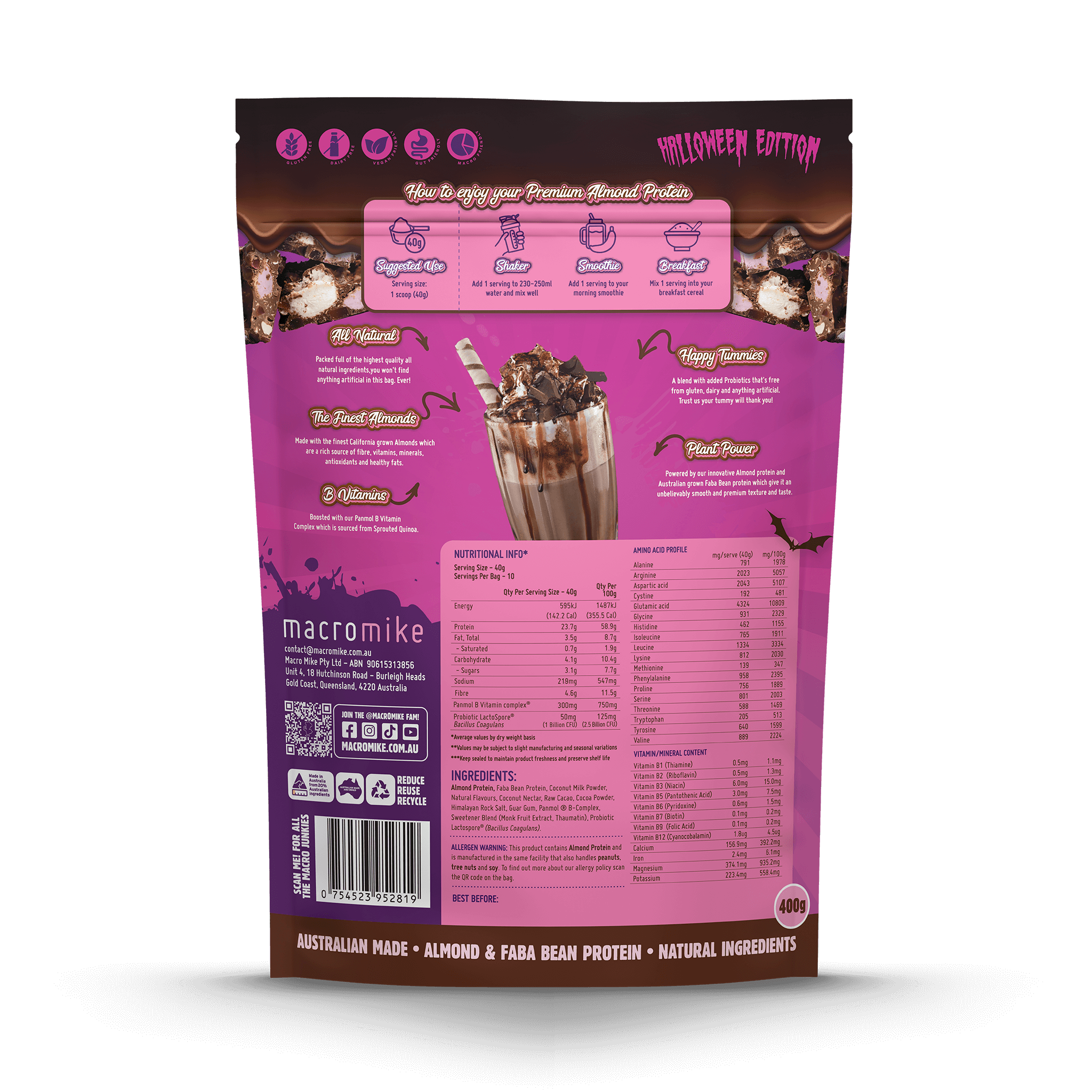 Rocky Horror Road Premium Almond Protein (400g Bag)