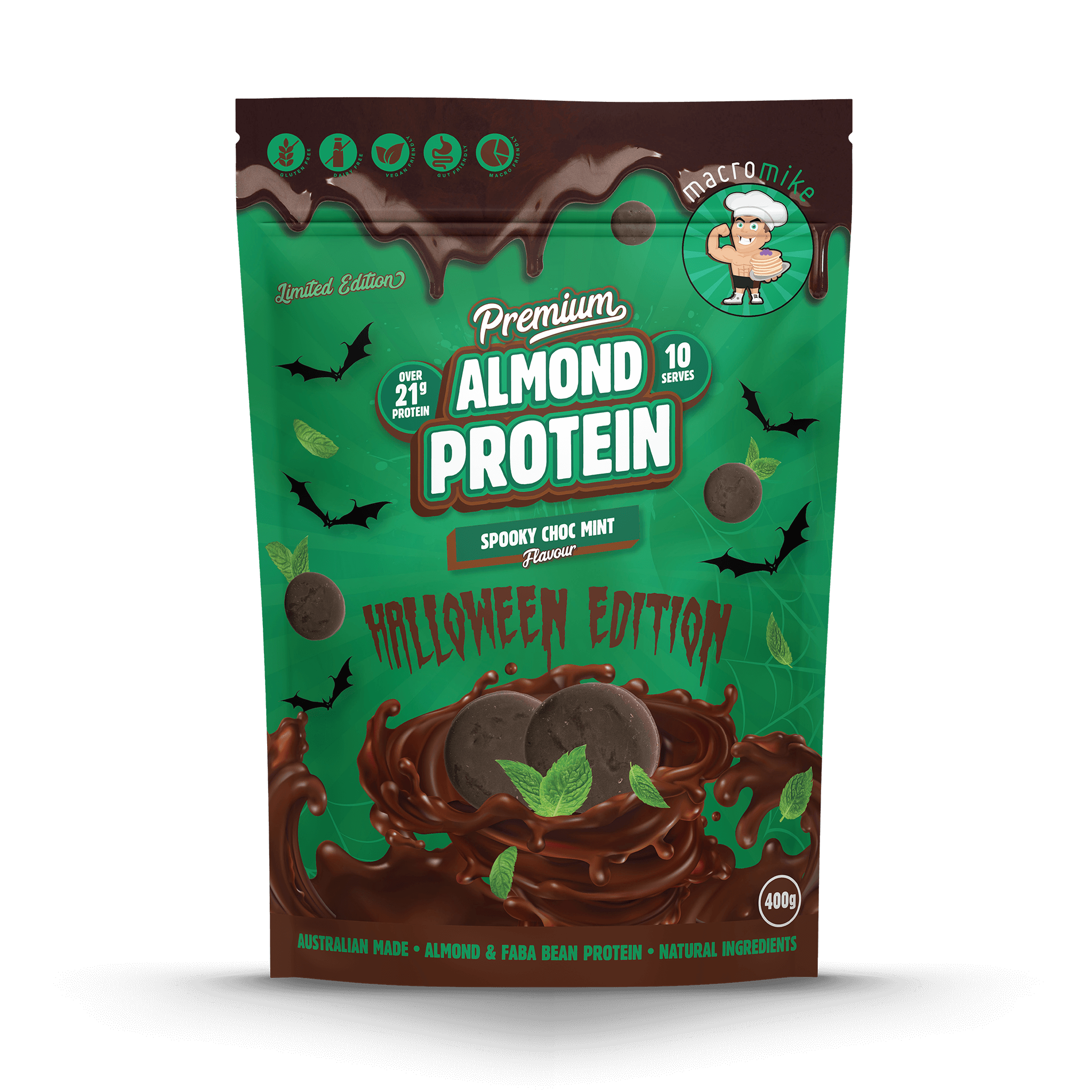 Spooky Choc Mint Premium Almond Protein (400g Bag)