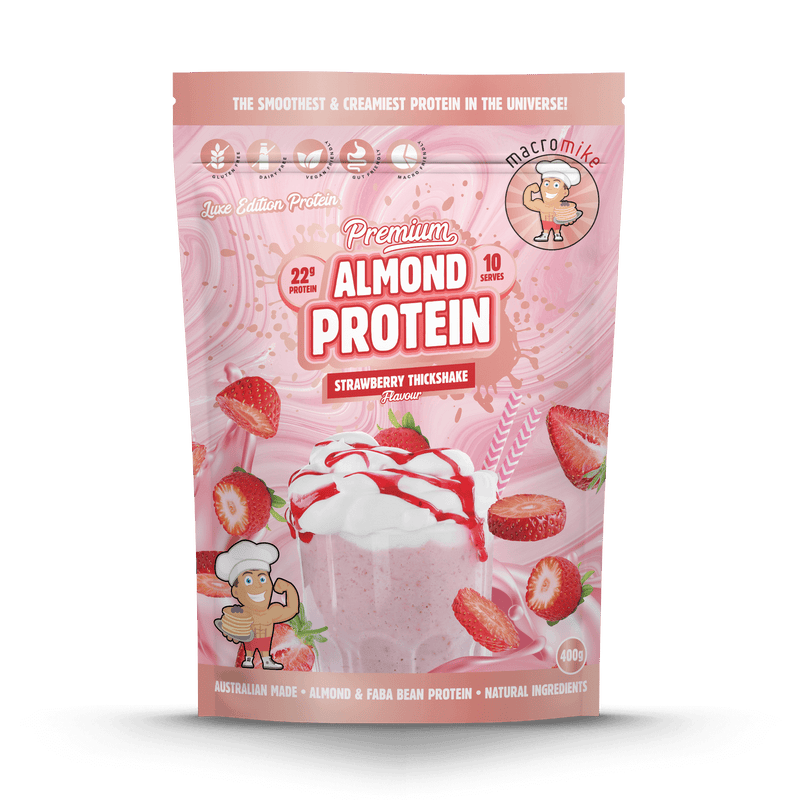 Strawberry Thick Shake Premium Almond Protein (400g Bag)