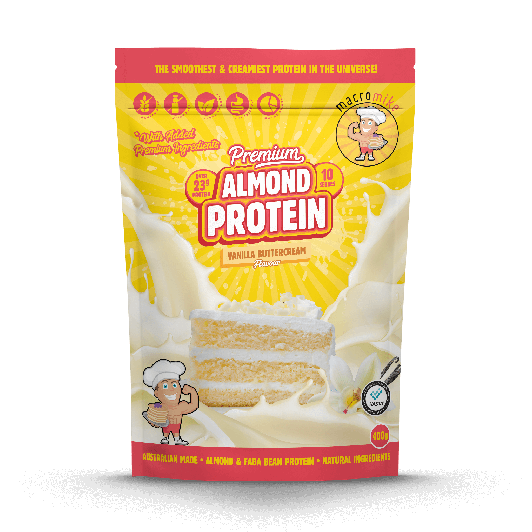 Vanilla Buttercream Premium Almond Protein (400g Bag)