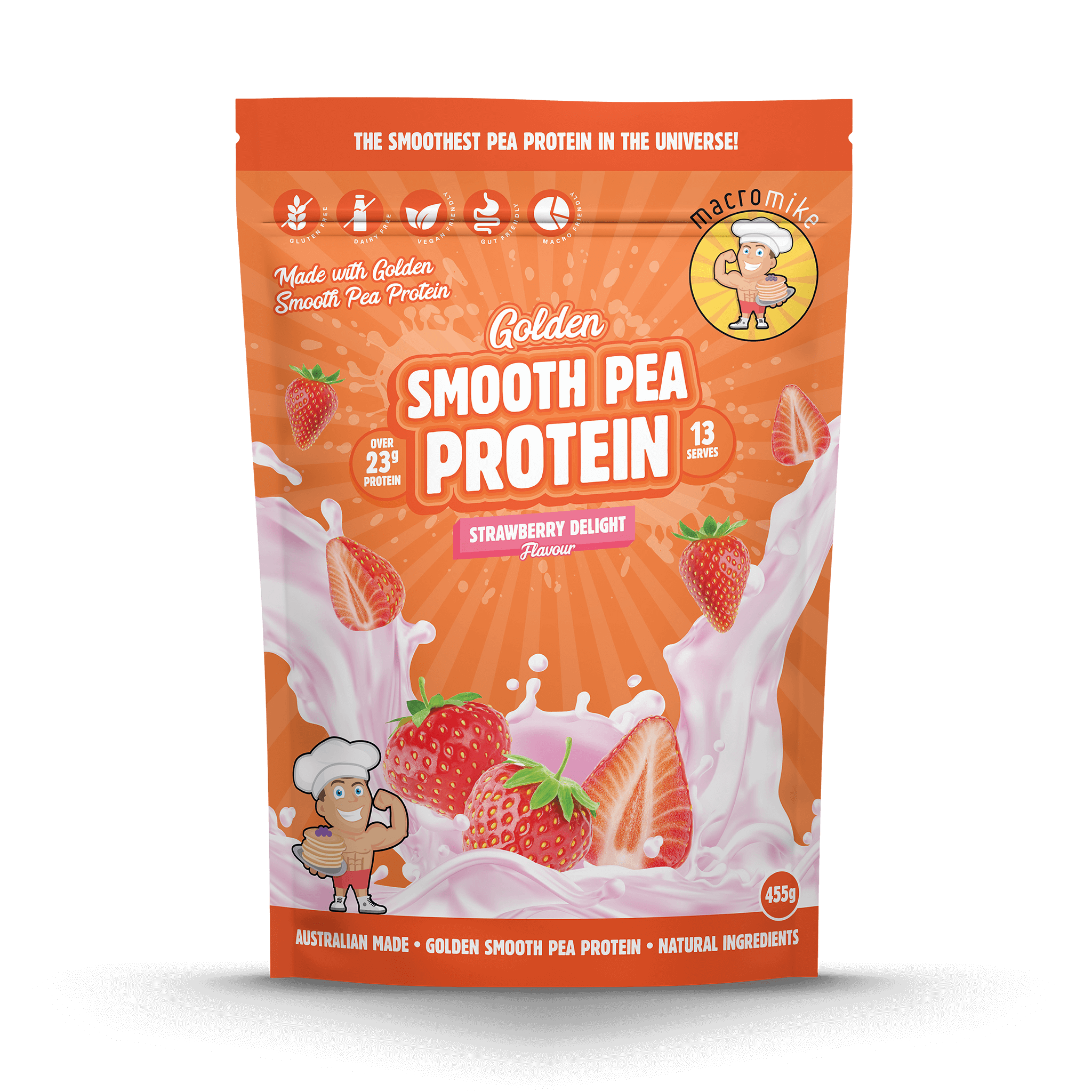 Strawberry Delight Golden Smooth Pea Protein (455g Bag)