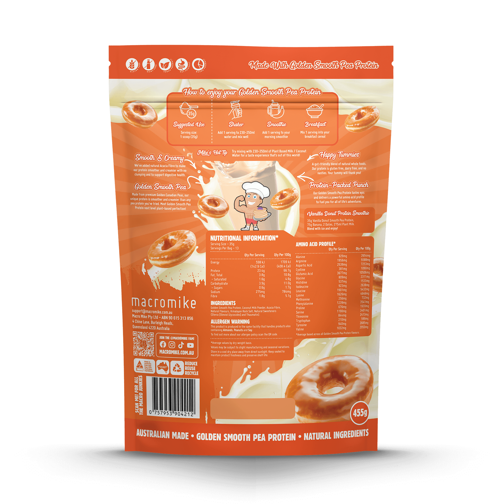 Vanilla Donut Golden Smooth Pea Protein (455g Bag)