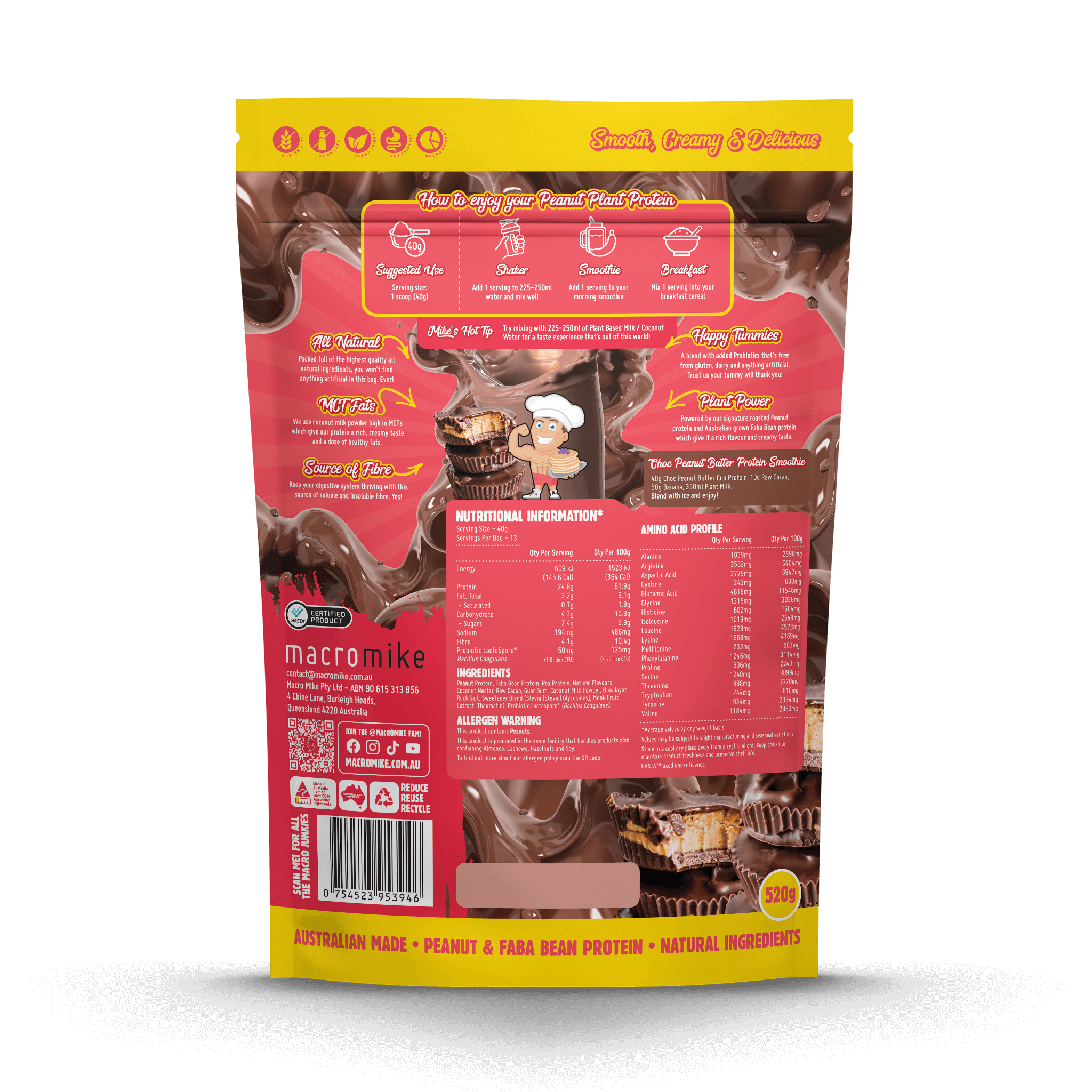Chocolate Peanut Butter Cup Protein (520g Bag)