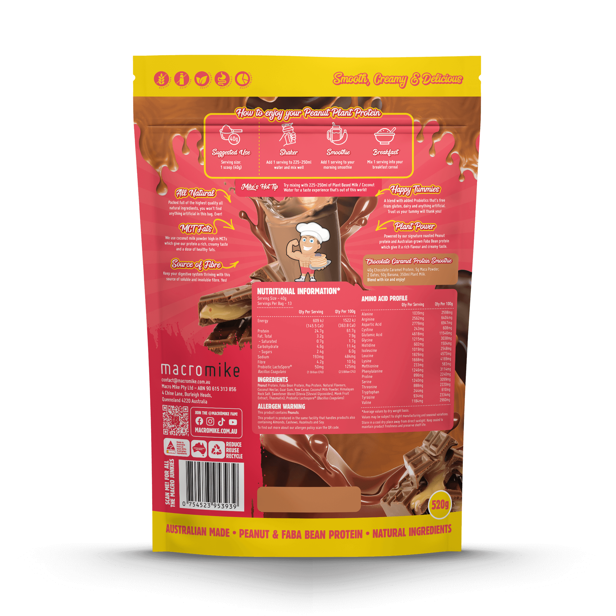 Chocolate Caramel Peanut Butter Protein (520g Bag)