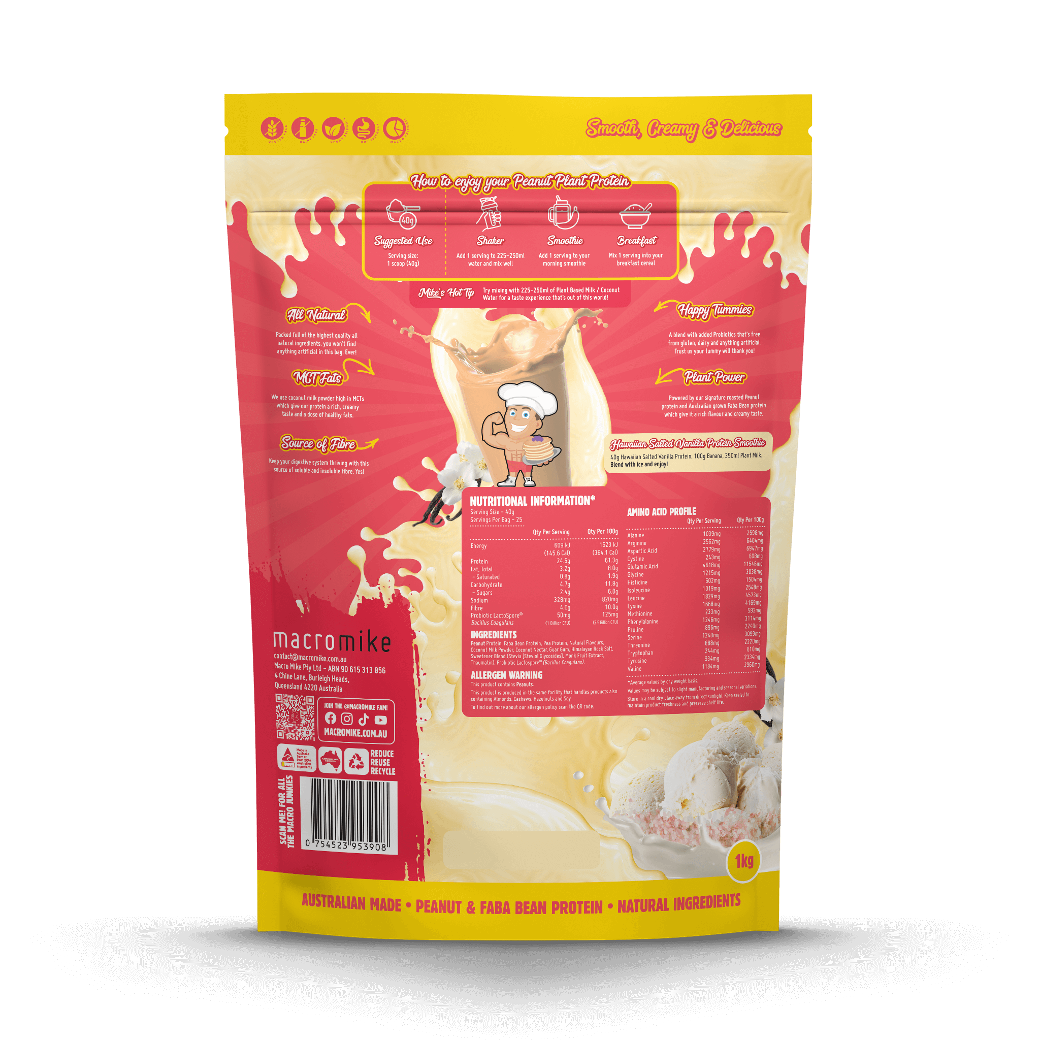 Hawaiian Salted Vanilla Peanut Butter Protein (1kg Bag)