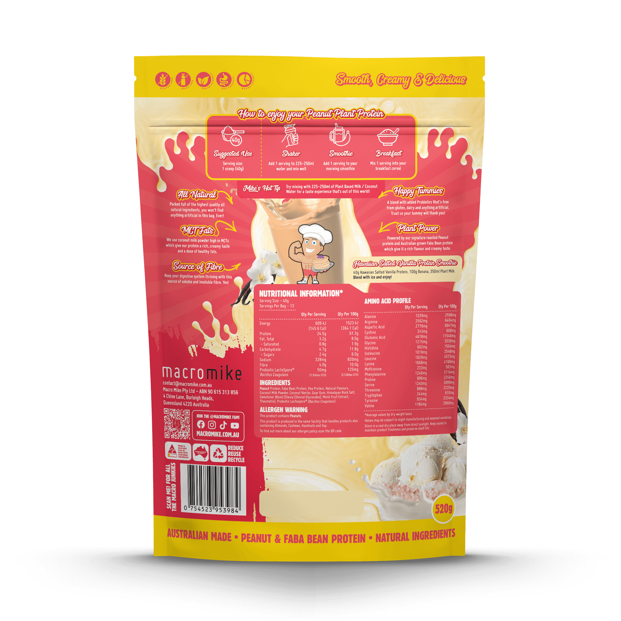 Hawaiian Salted Vanilla Peanut Butter Protein (520g Bag)