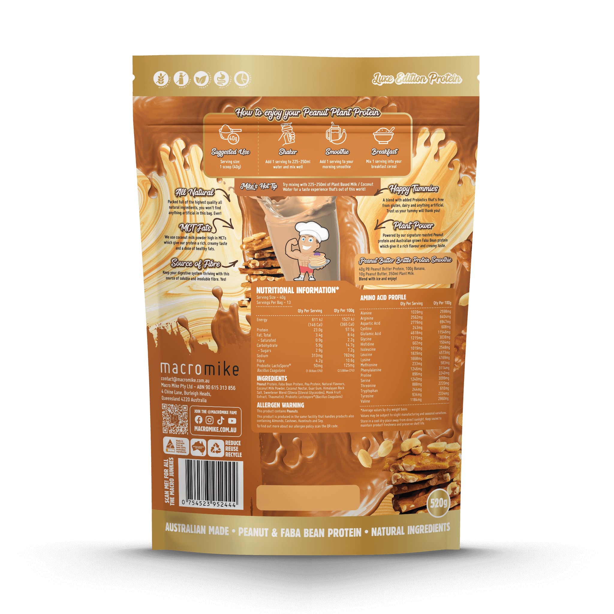 Peanut Butter Brittle Peanut Butter Protein (520g Bag)