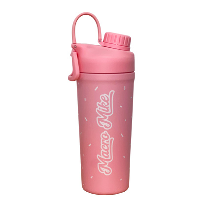 Limited Ed Birthday Cake Insulated Steel Pink Protein Shaker