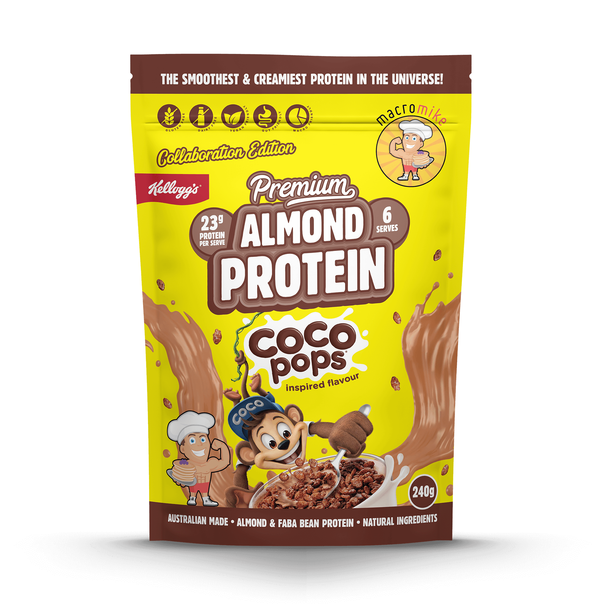 Macro Mike x Kellogg's Coco Pops Premium Almond Protein (240g Bag)