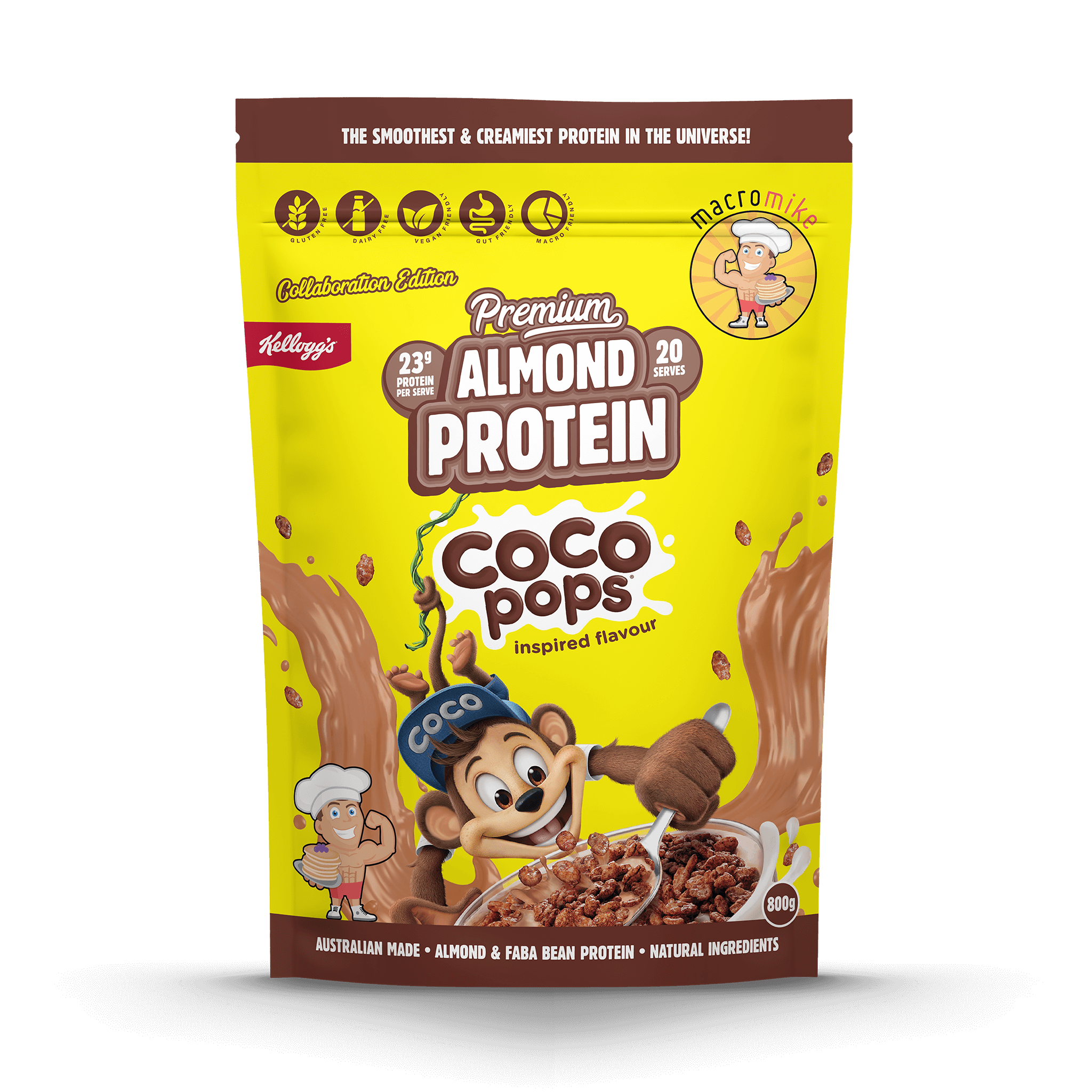 Macro Mike x Kellogg's Coco Pops Premium Almond Protein (800g Bag)