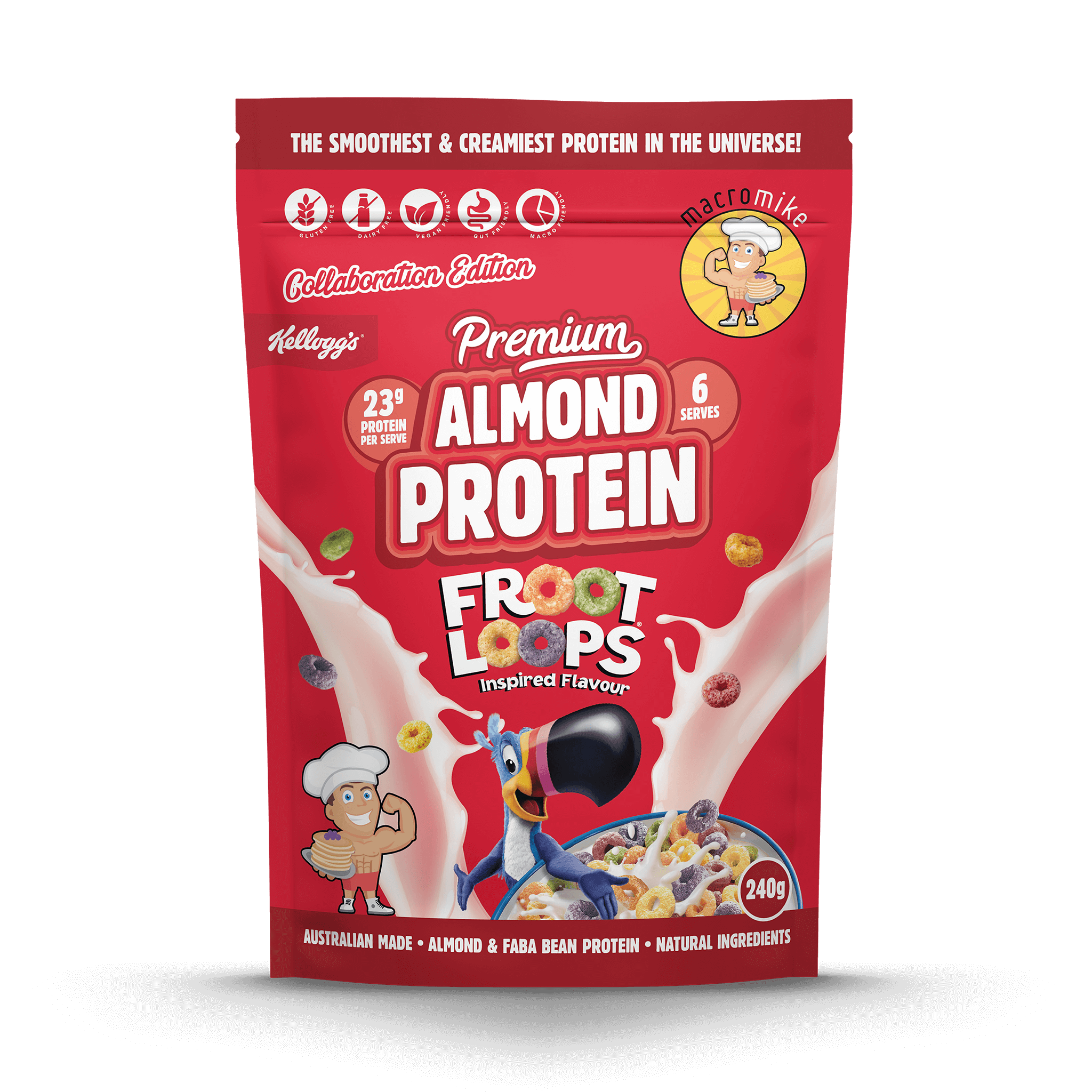 Macro Mike x Kellogg's Froot Loops Premium Almond Protein (240g Bag)