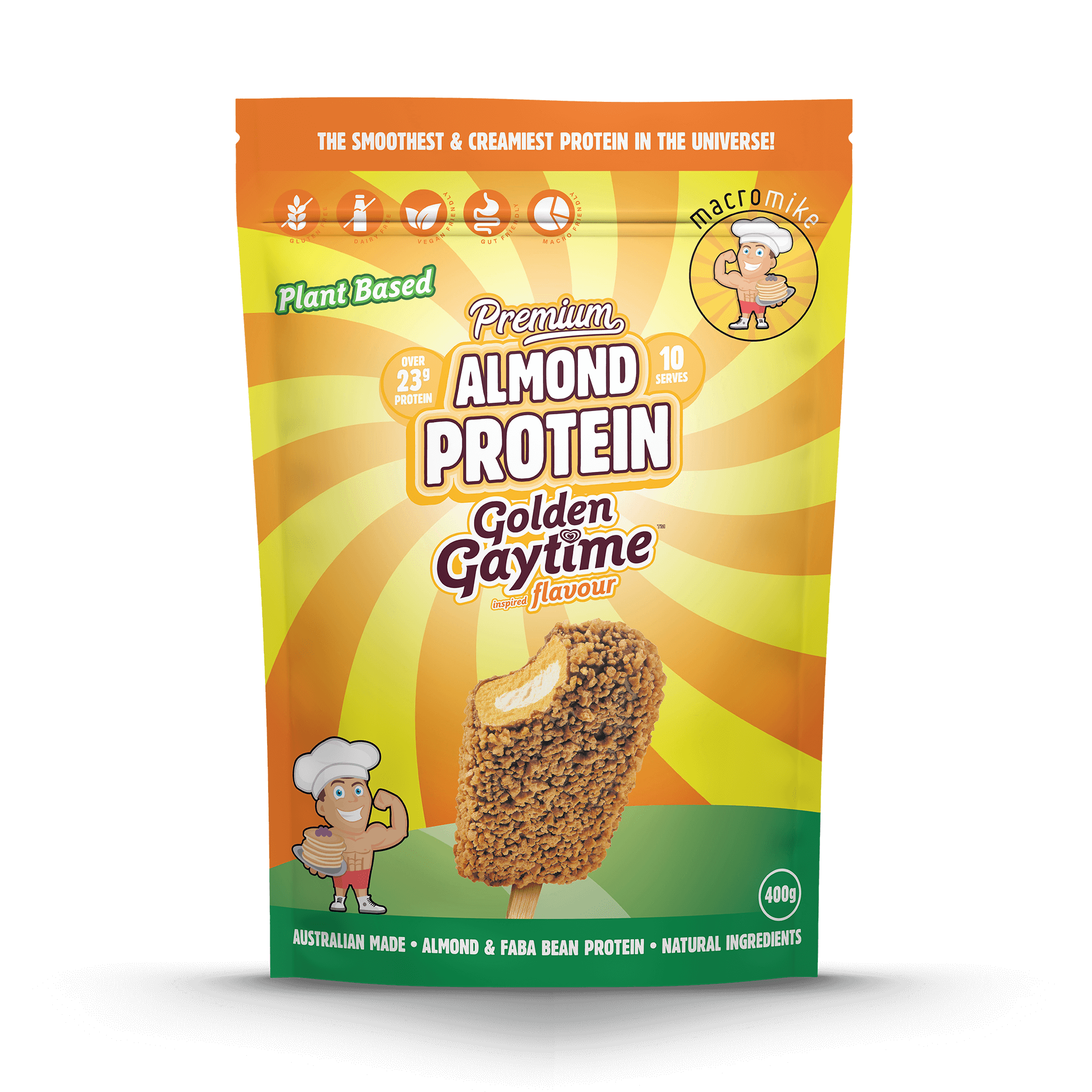 Macro Mike x Golden Gaytime Premium Almond Protein (400g Bag)
