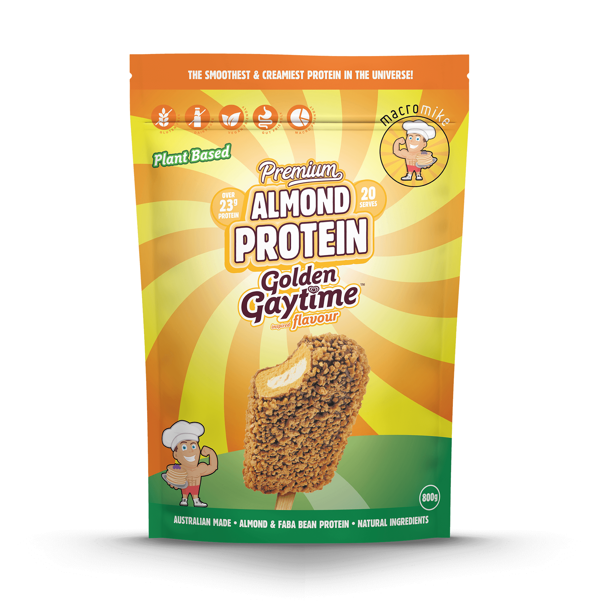 Macro Mike x Golden Gaytime Premium Almond Protein (800g Bag)