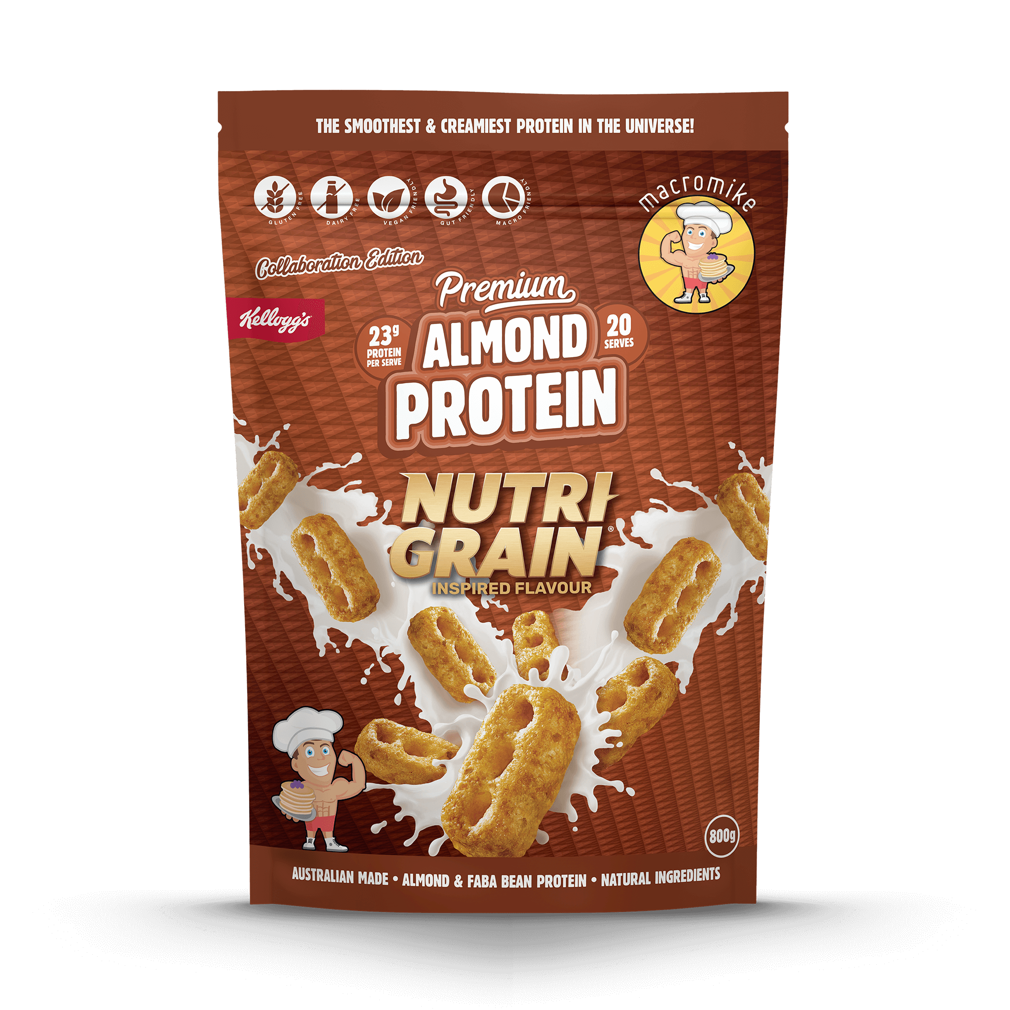 Macro Mike x Kellogg's Nutri-Grain Premium Almond Protein (800g Bag)