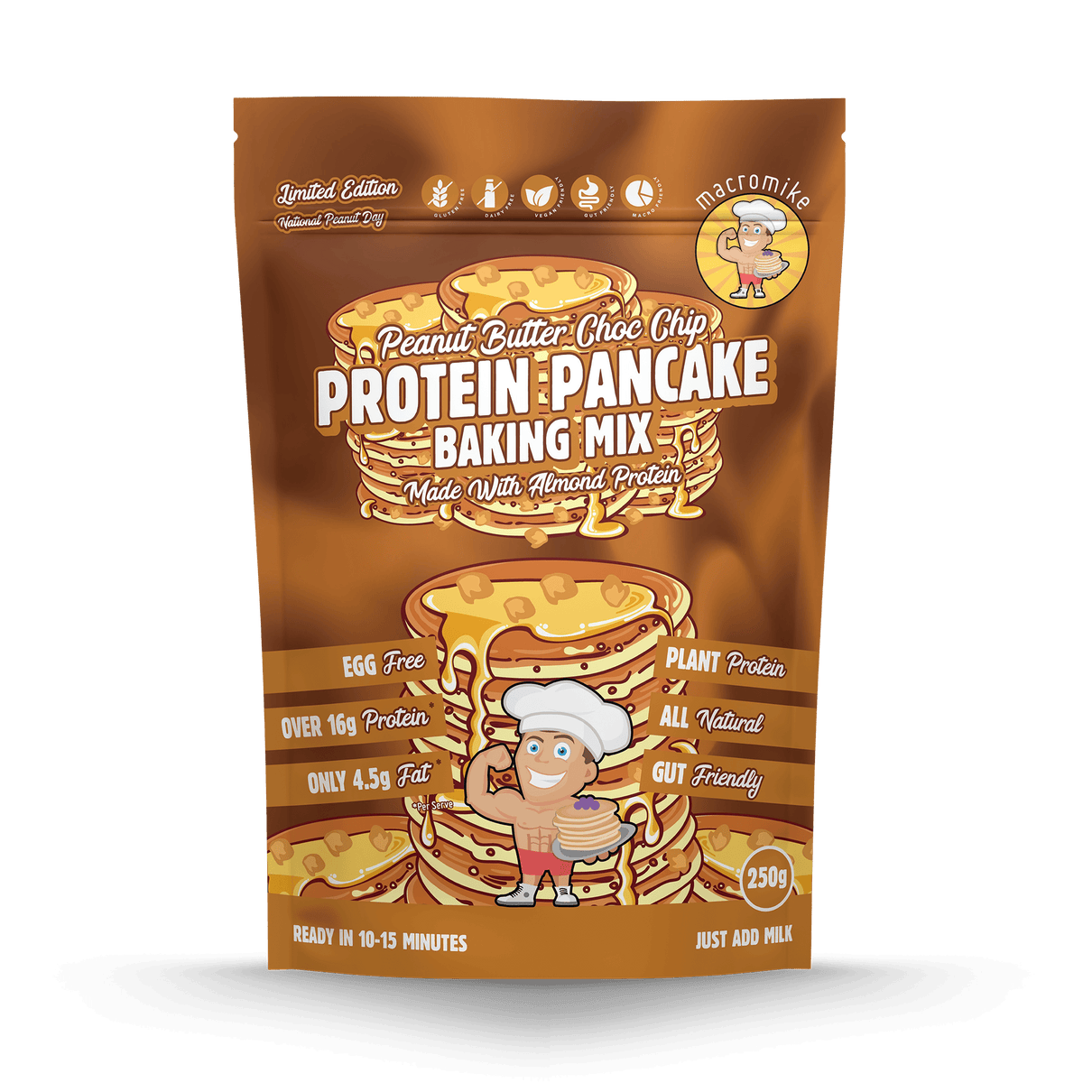 Peanut Butter Choc Chip Protein Pancake Mix (250g Bag)