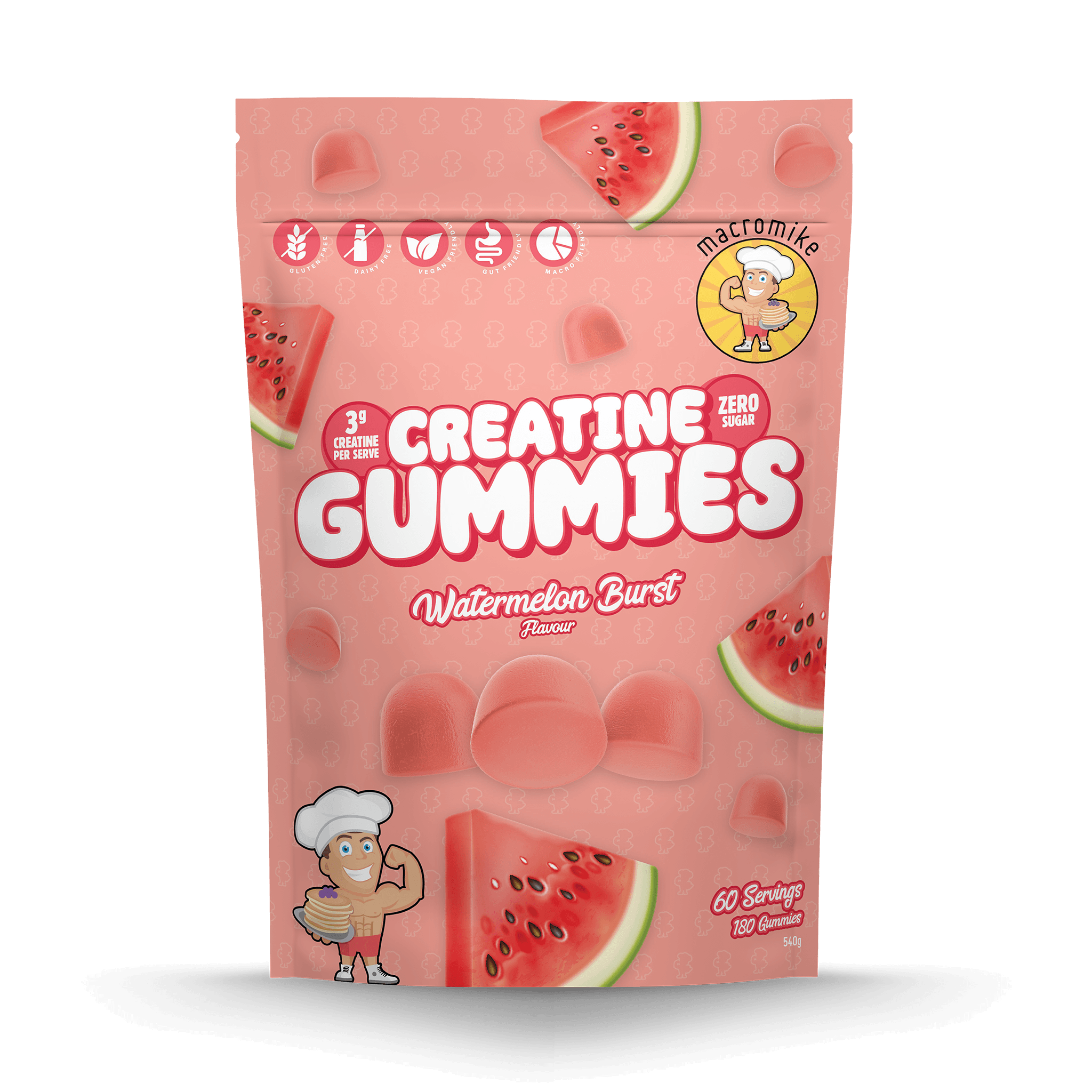 Watermelon Burst Creatine Gummies (540g Bag)